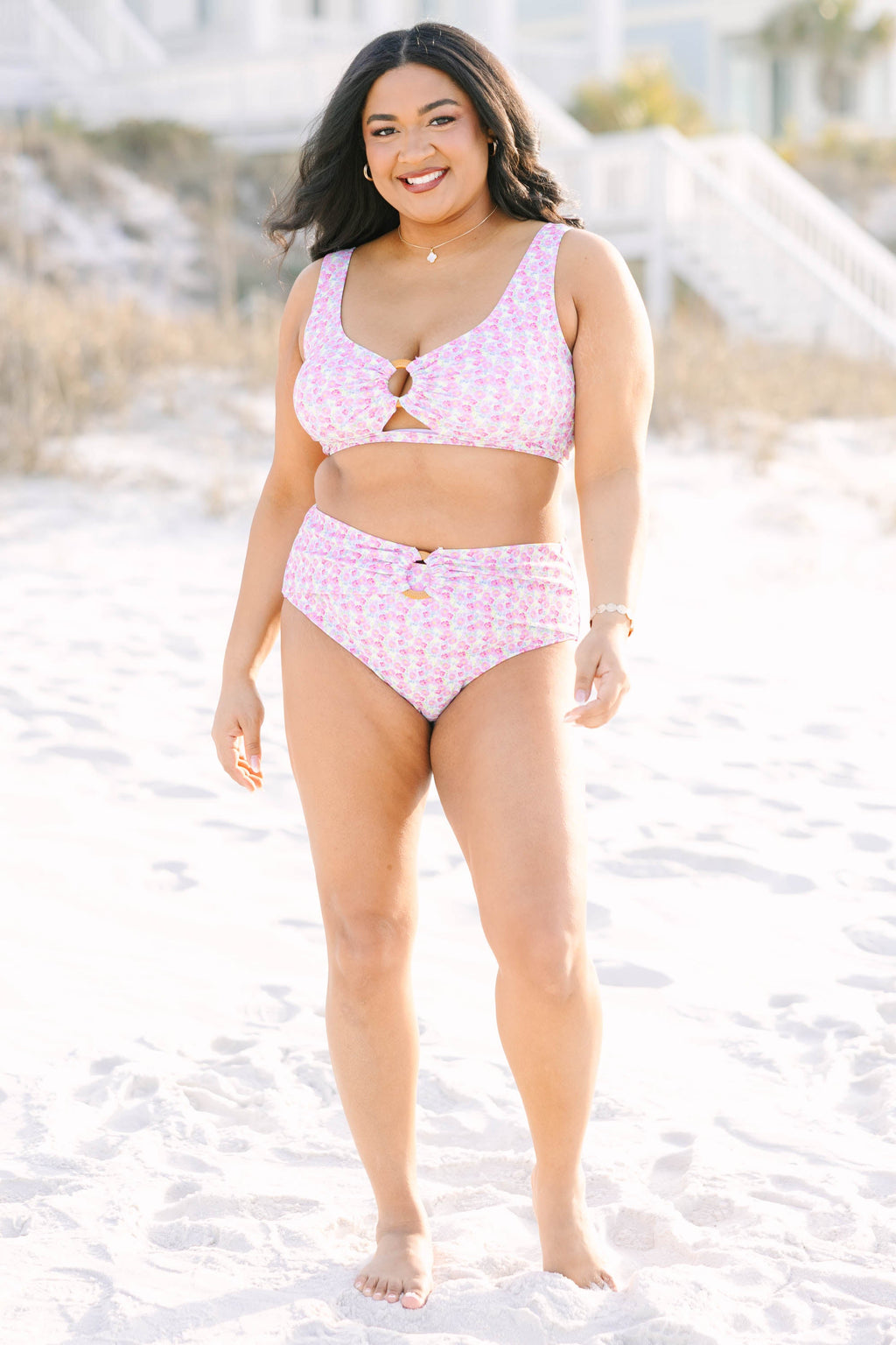 Electric Blossom Swim Bottom, Floral Fusion