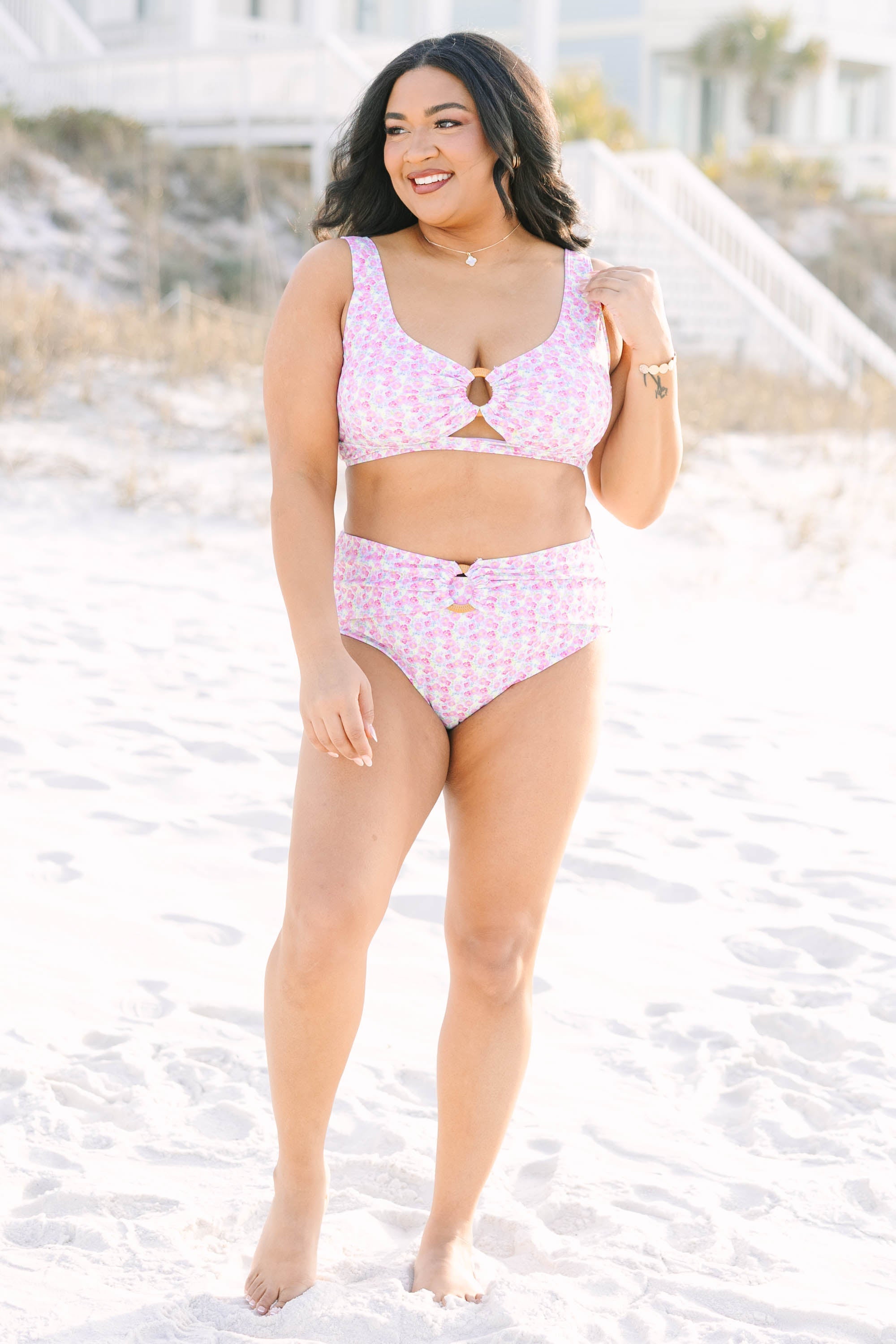 Electric Blossom Swim Top, Floral Fusion