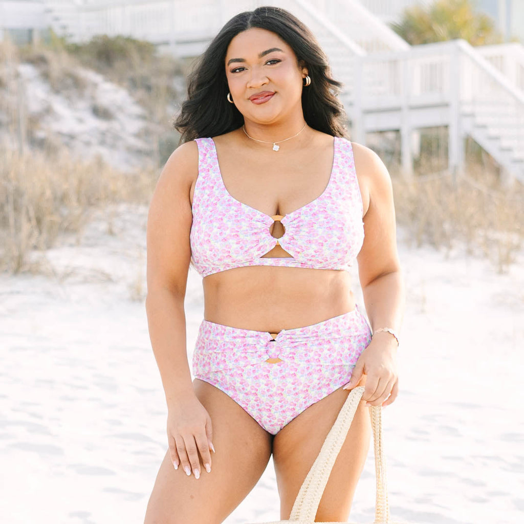 Electric Blossom Swim Top, Floral Fusion