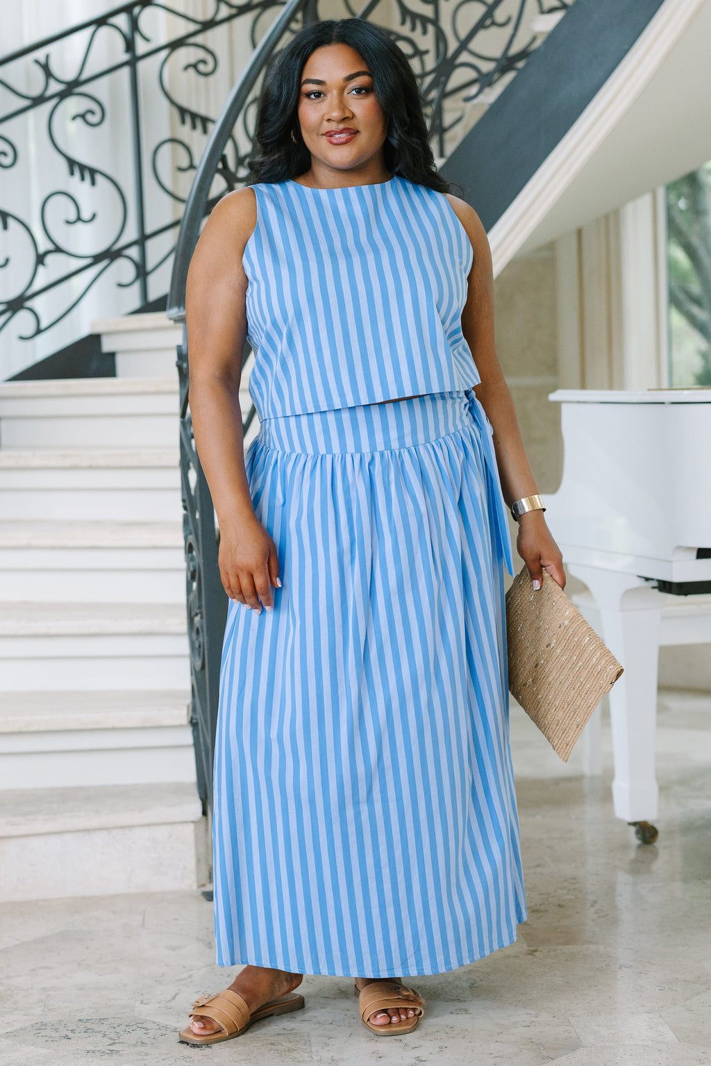 Endless Love Skirt, Blue Stripe