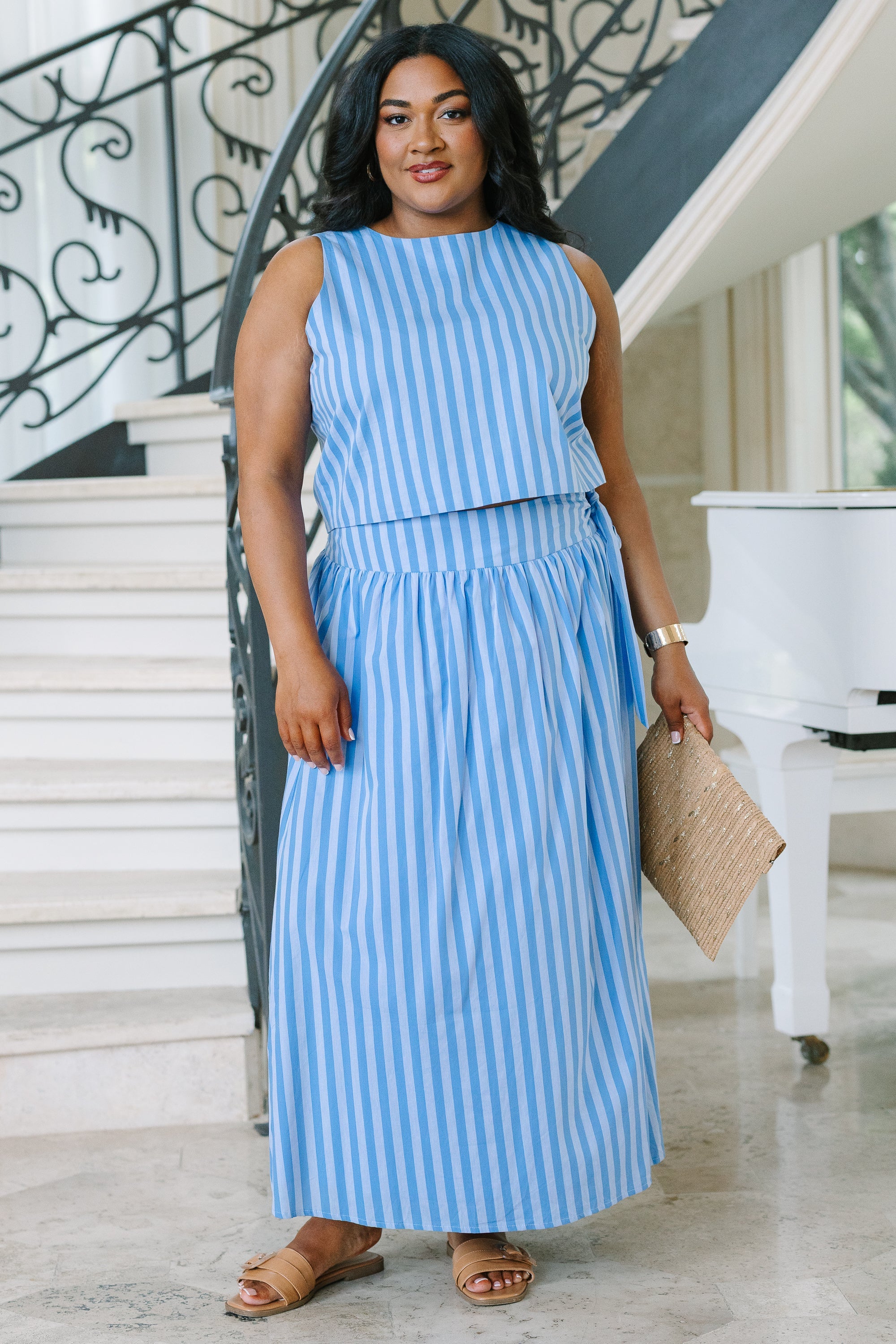 Endless Love Skirt, Blue Stripe