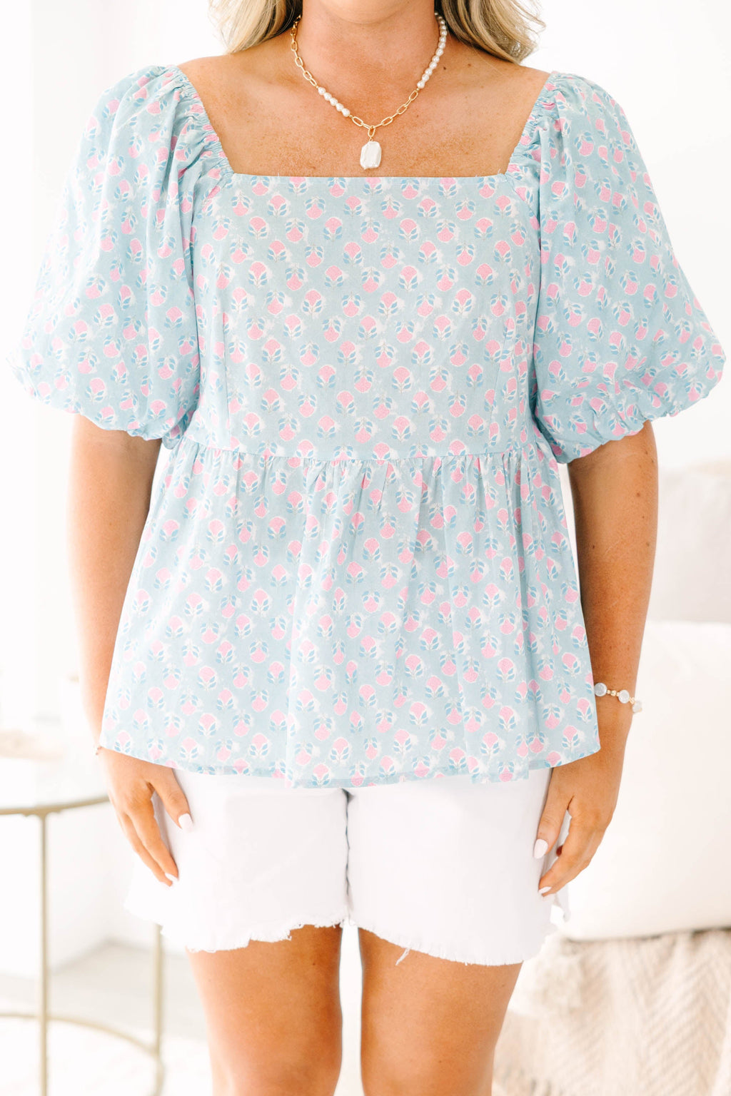 Feel About It Top, Baby Blue