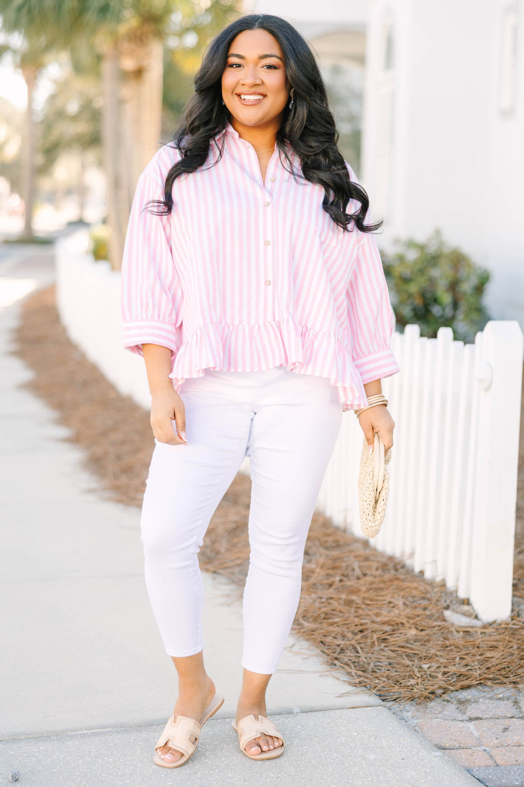 Feel Free Top, Pink Stripe