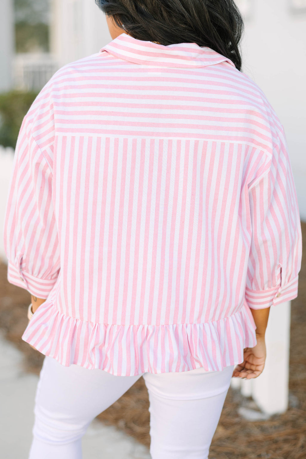Feel Free Top, Pink Stripe