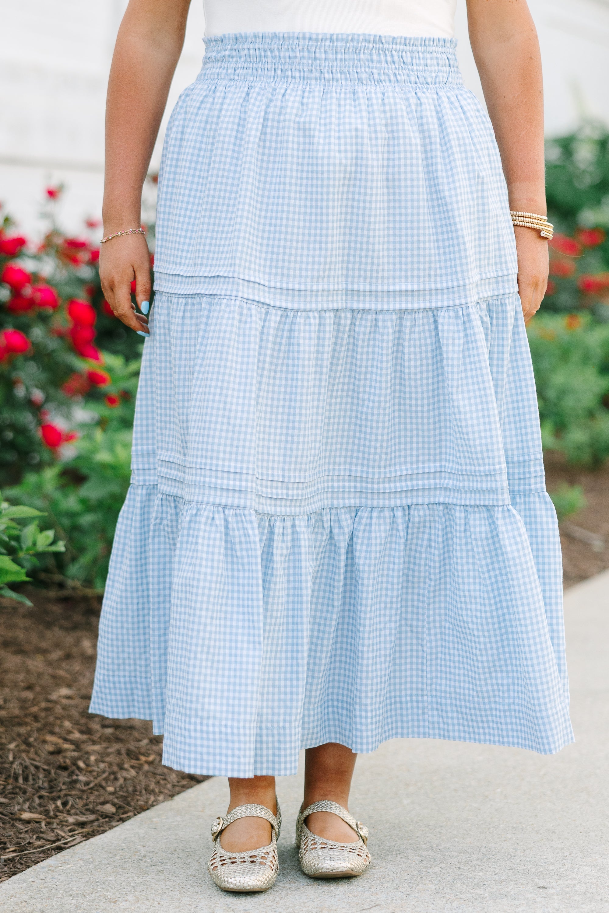 Ferocious Love Skirt, Blue Gingham