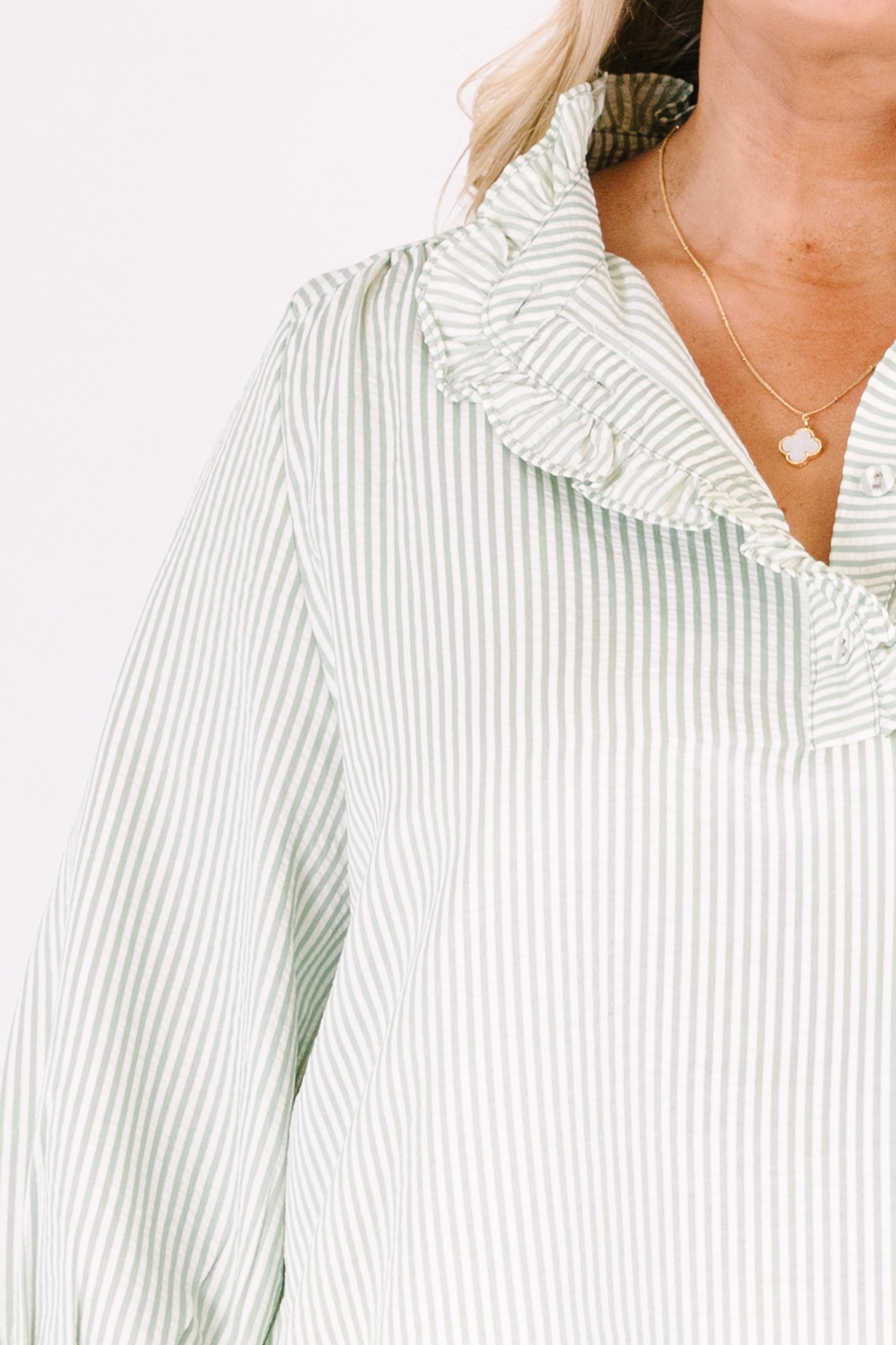 Find My Muse Top, Green Stripe