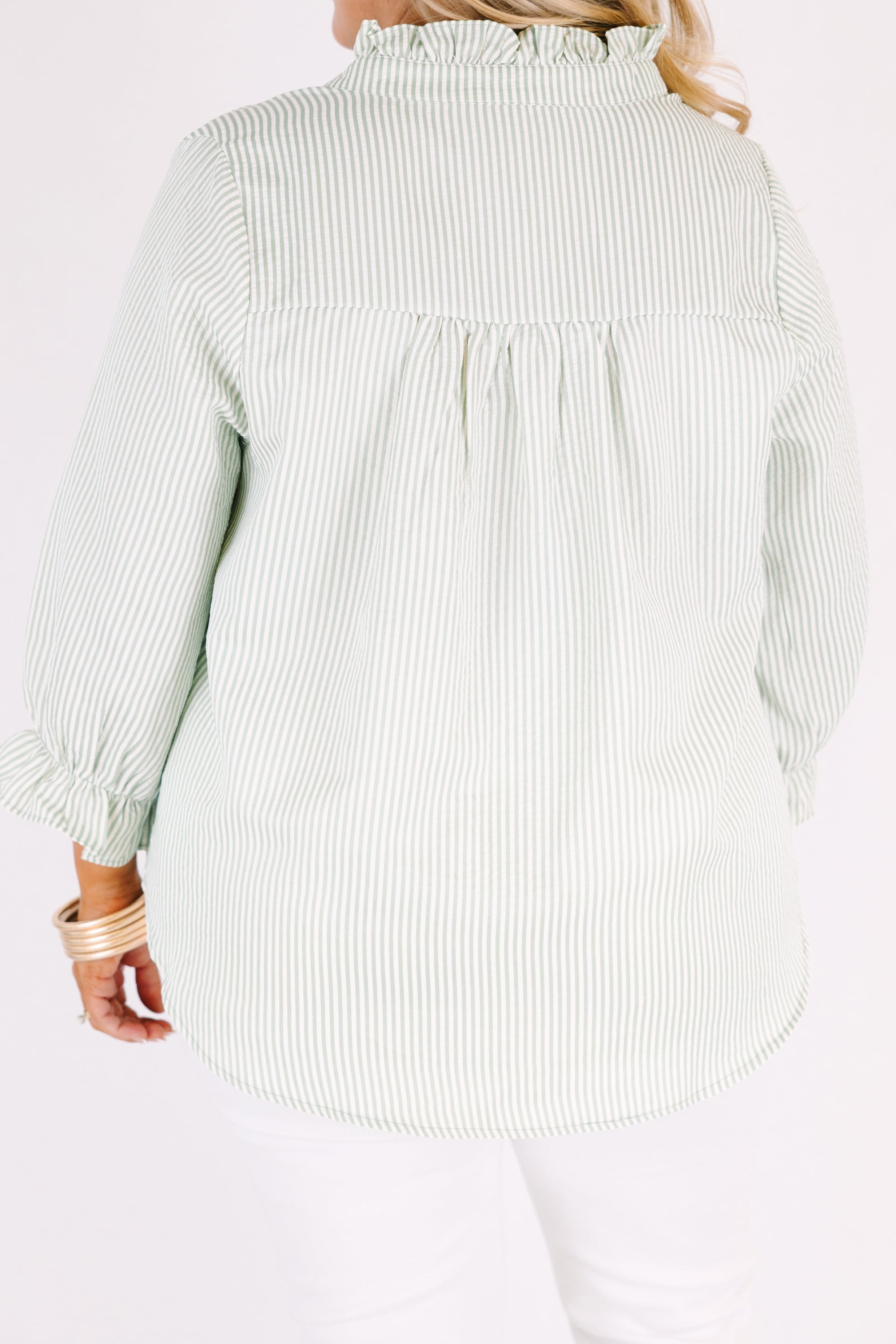 Find My Muse Top, Green Stripe