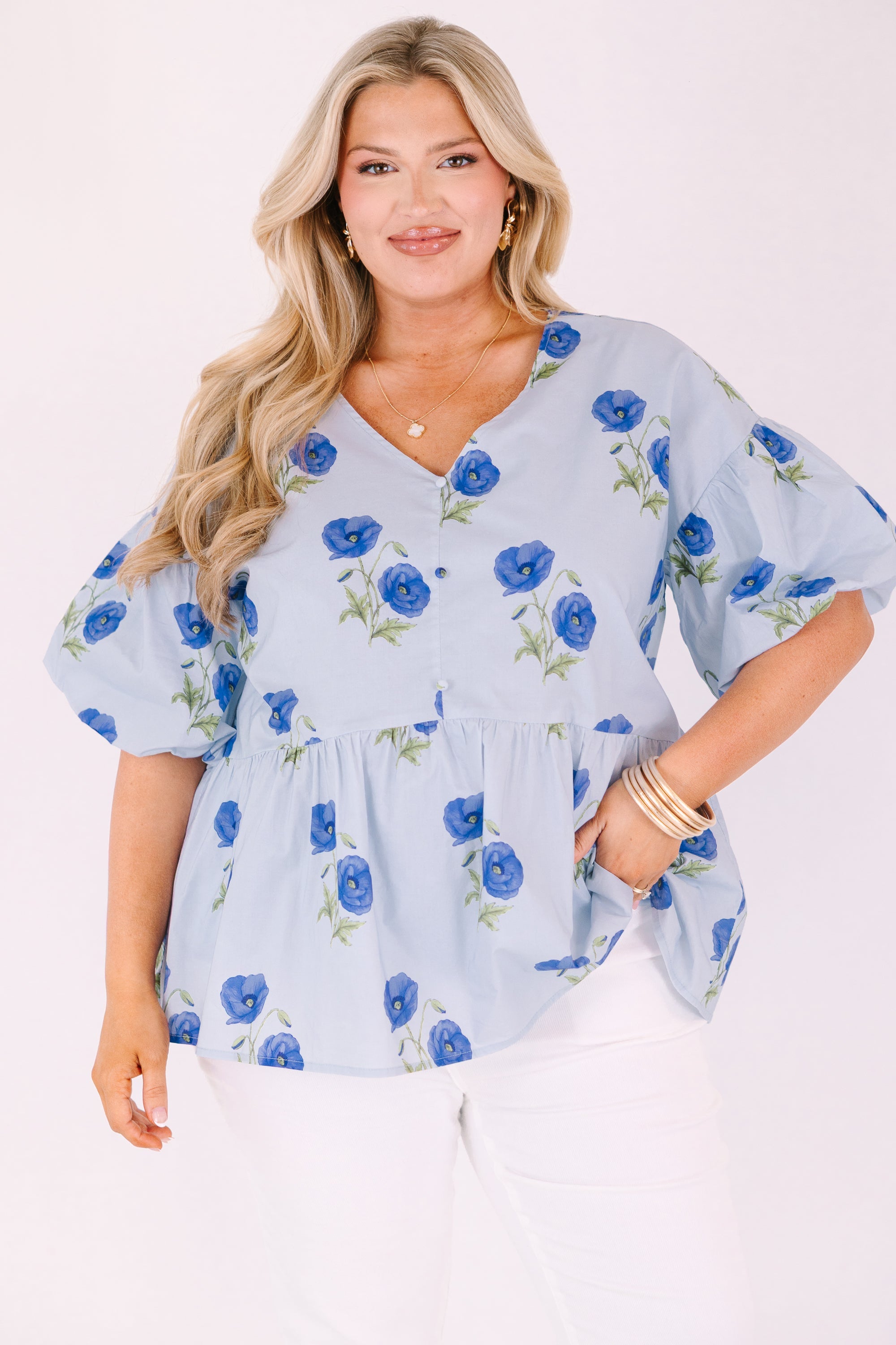 First Glance Top, Blue
