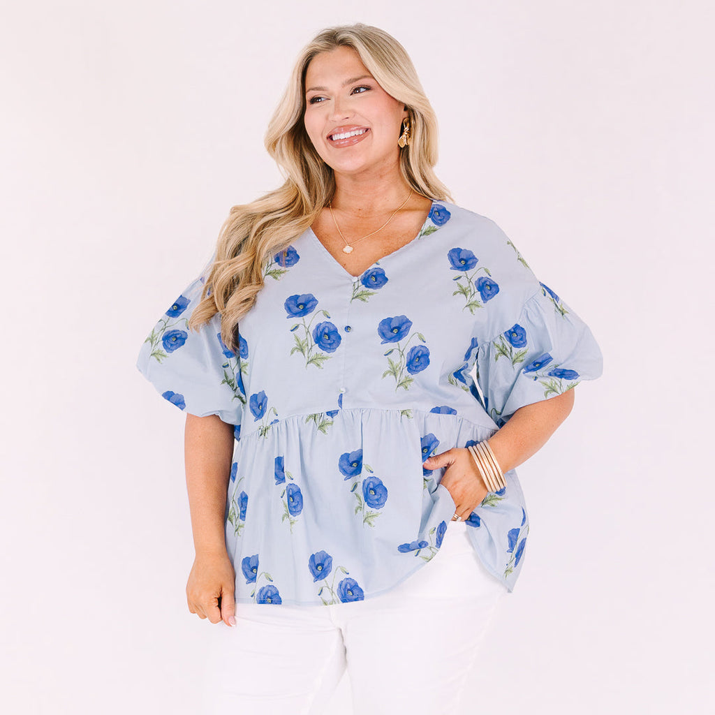 First Glance Top, Blue