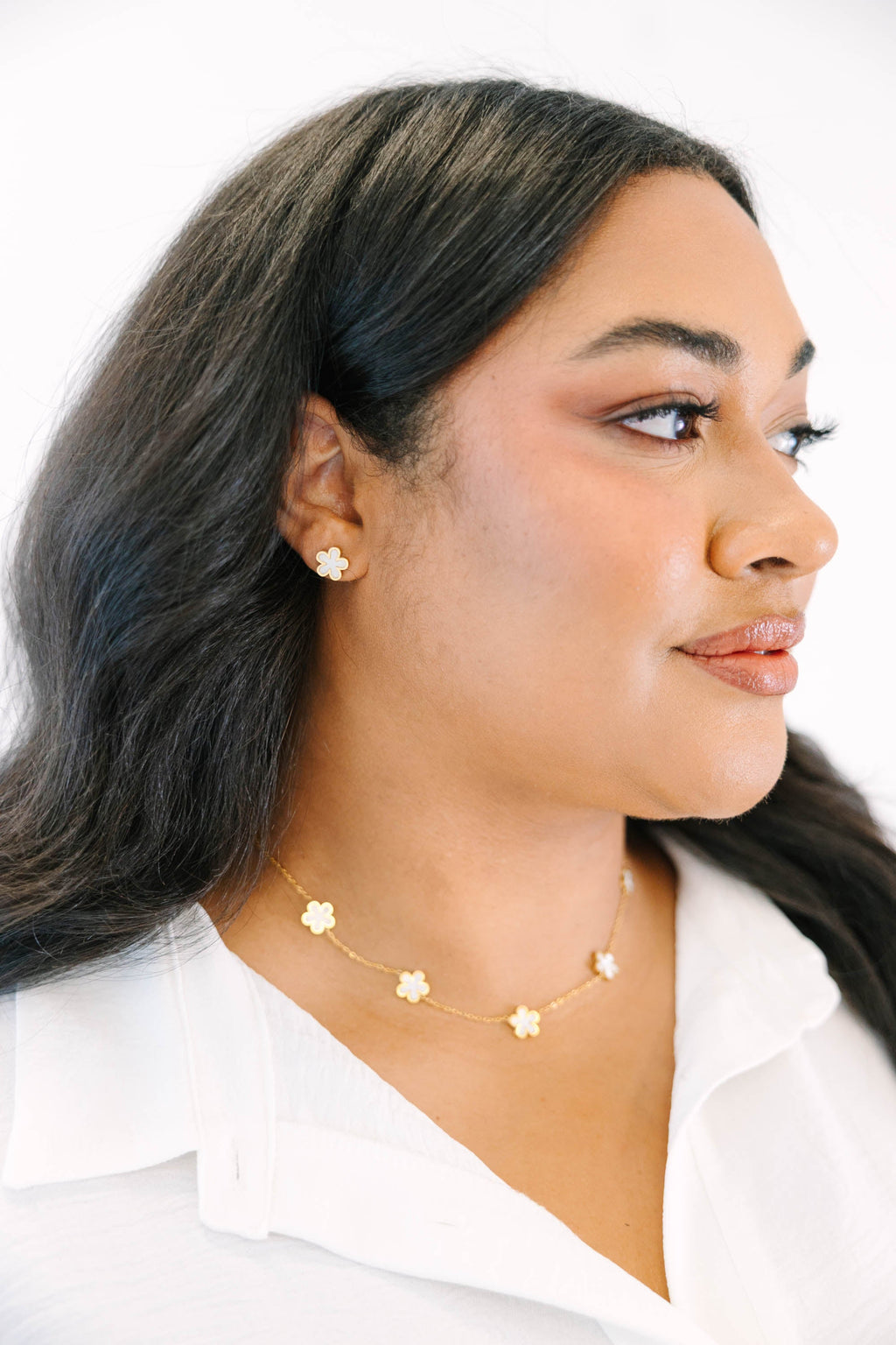 Floral Memories Necklace Set, Cream