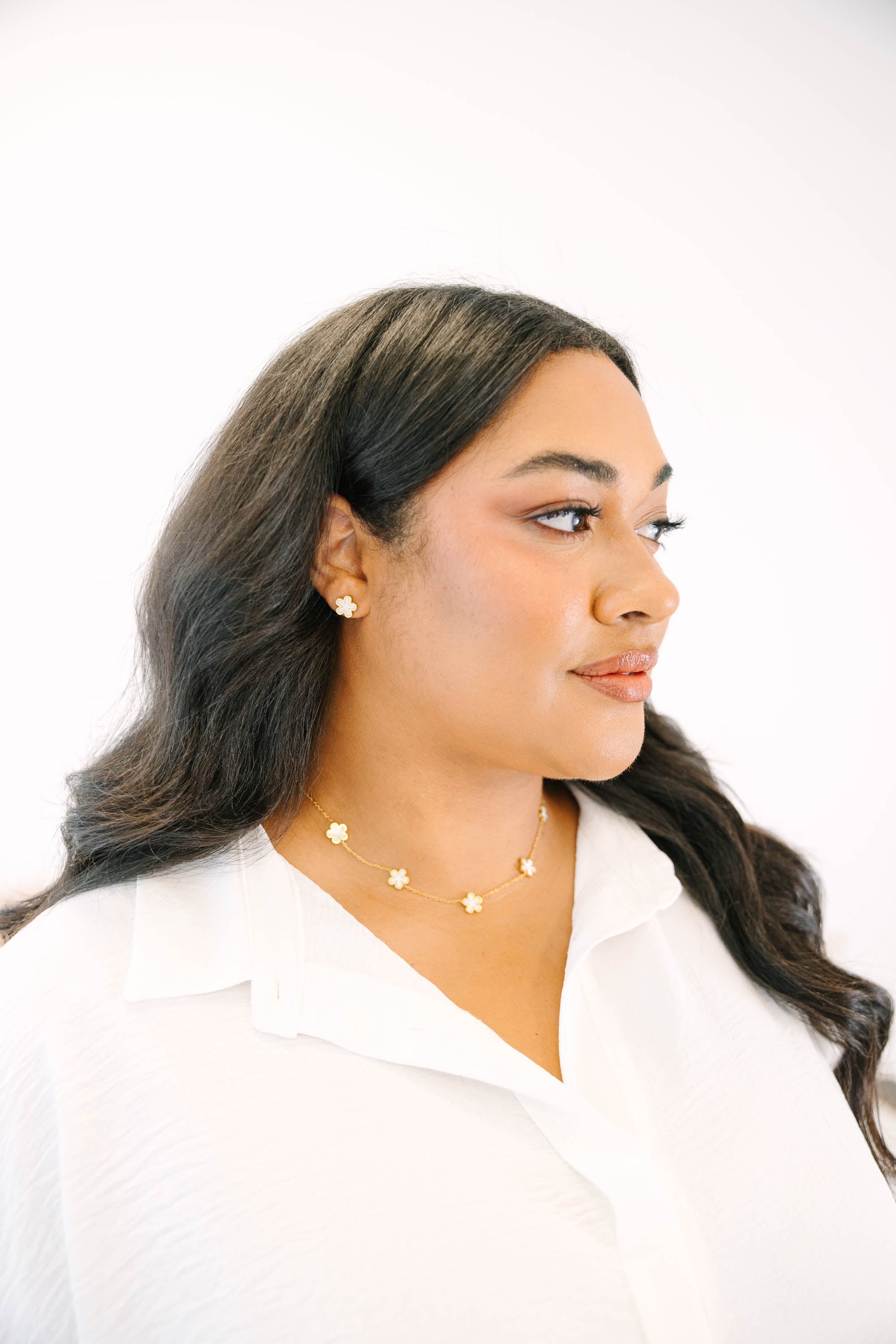 Floral Memories Necklace Set, Cream