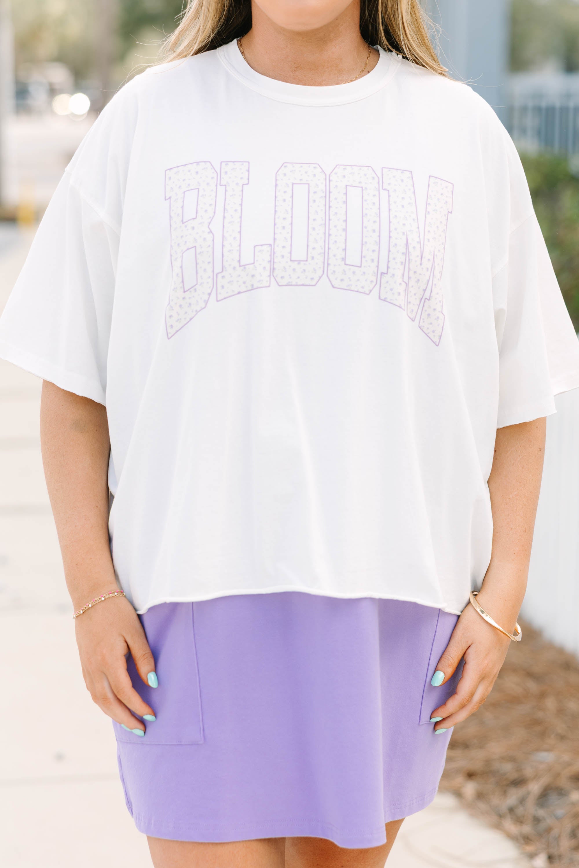 Flowers Blooming Vintage Wash Tee, White
