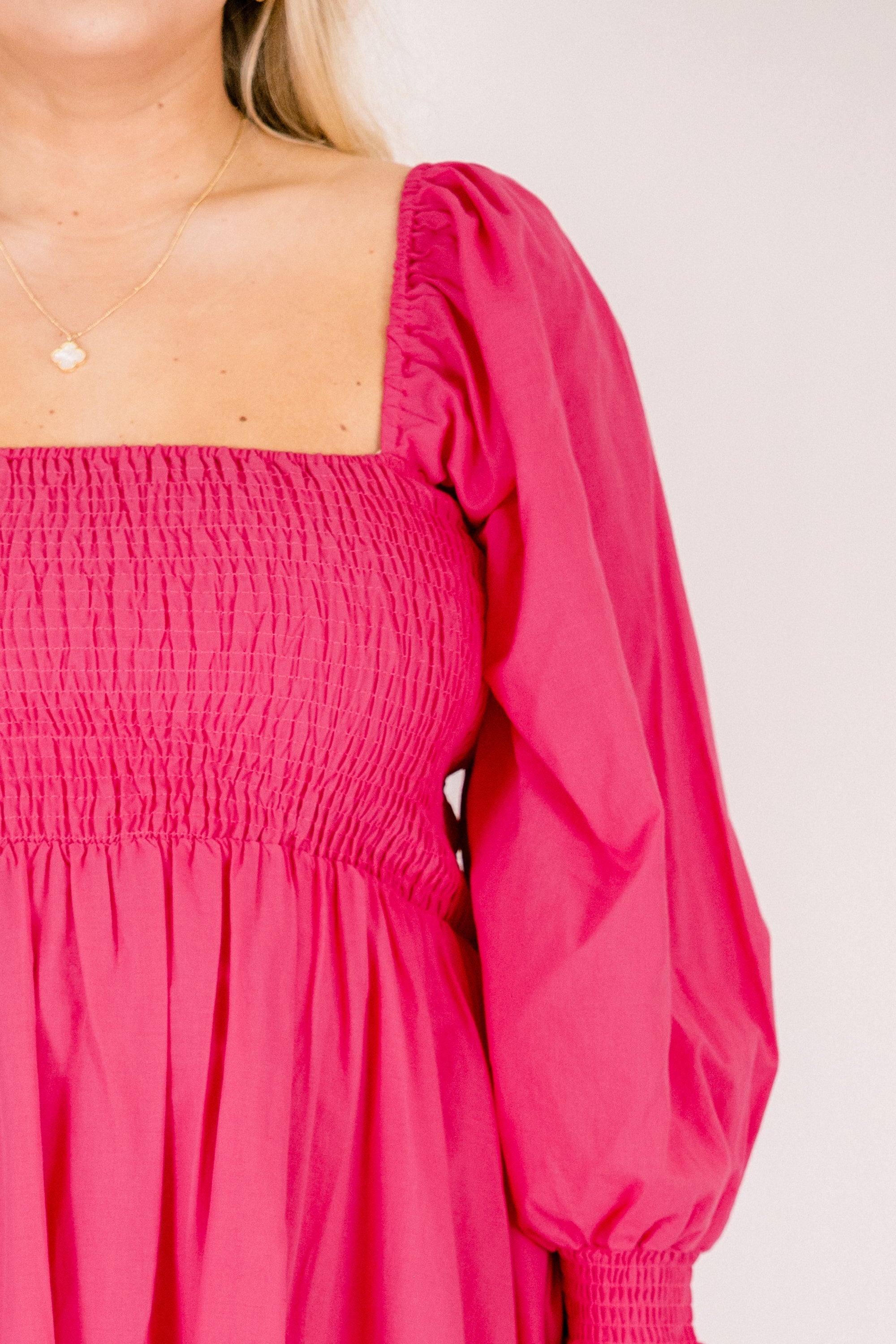 Fluttering Breeze Midi Dress, Hot Pink