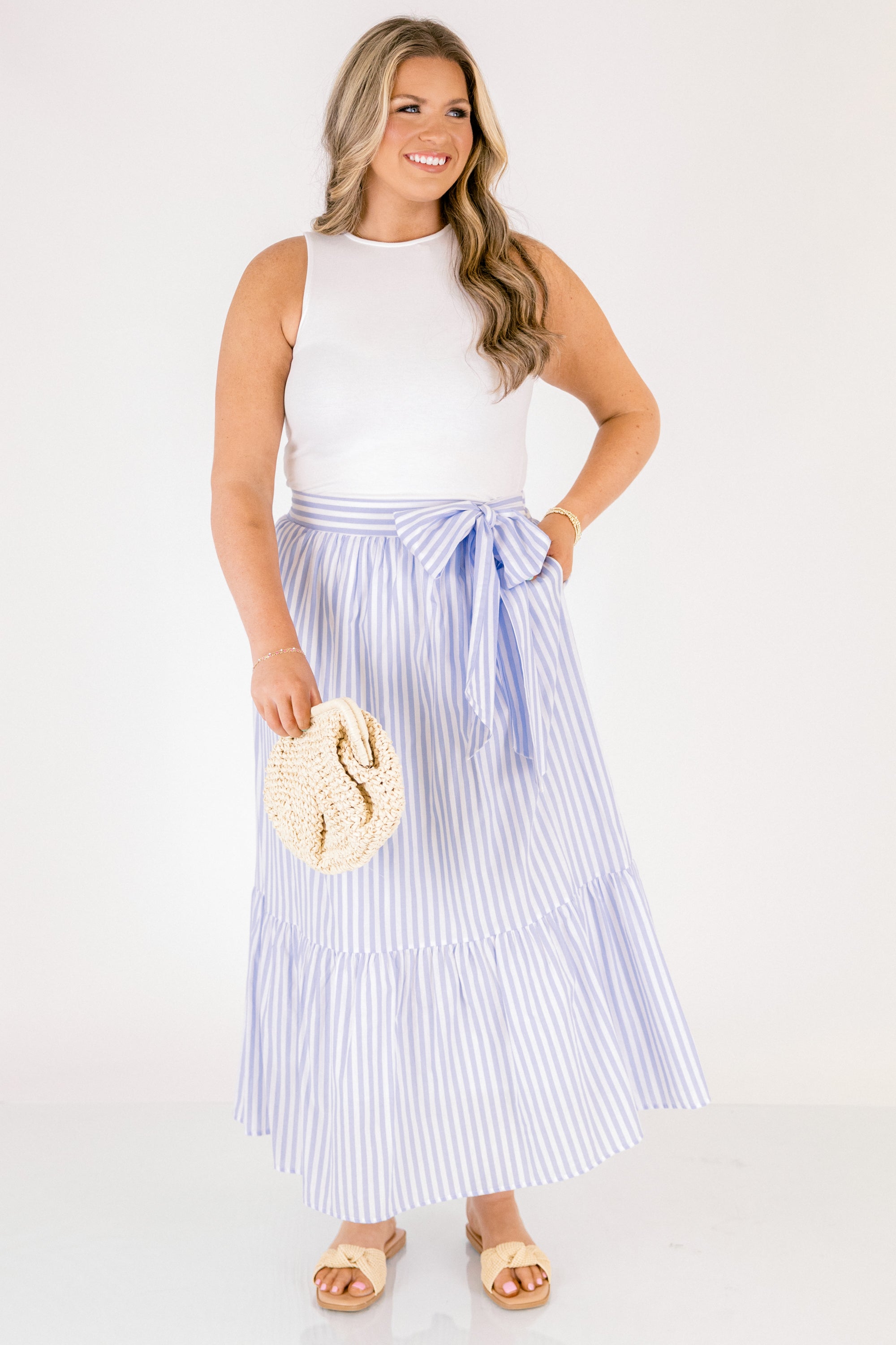 For Certain Skirt, Blue Stripe