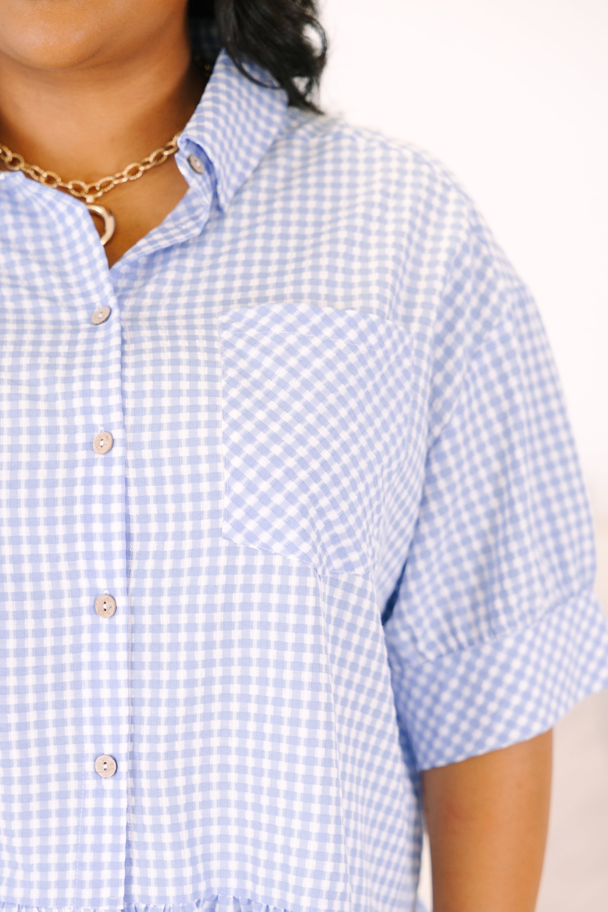 Forever A Favorite Top, Blue Gingham