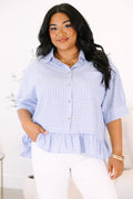 Forever A Favorite Top, Blue Gingham