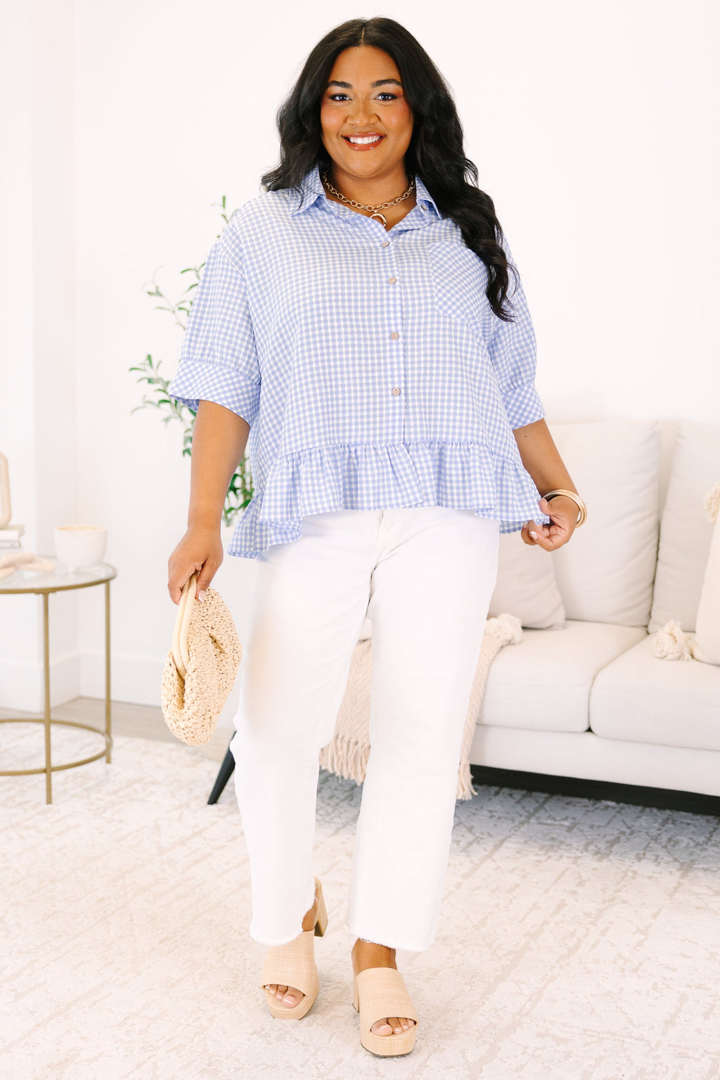 Forever A Favorite Top, Blue Gingham