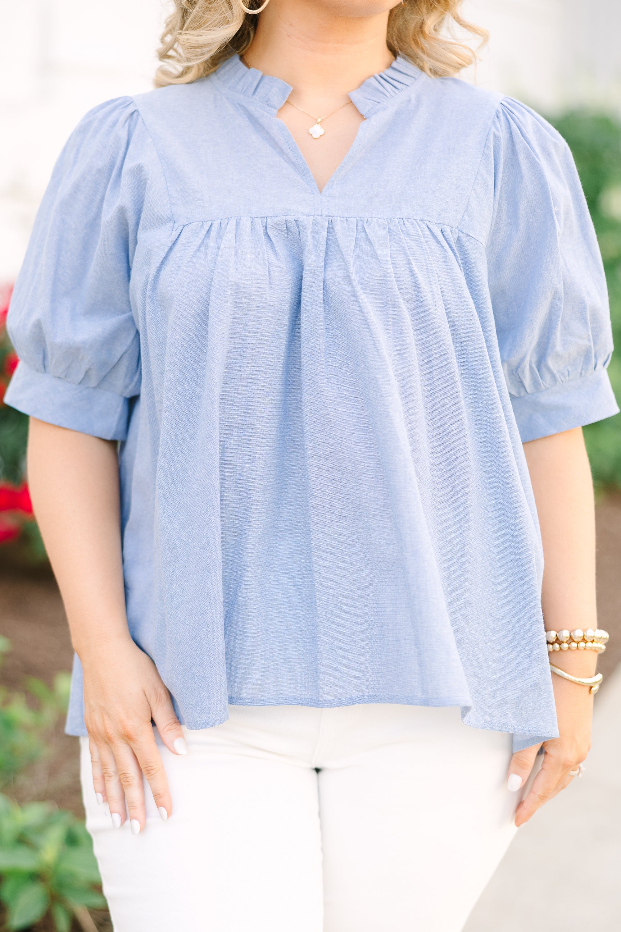 Forever Charming Top, Chambray
