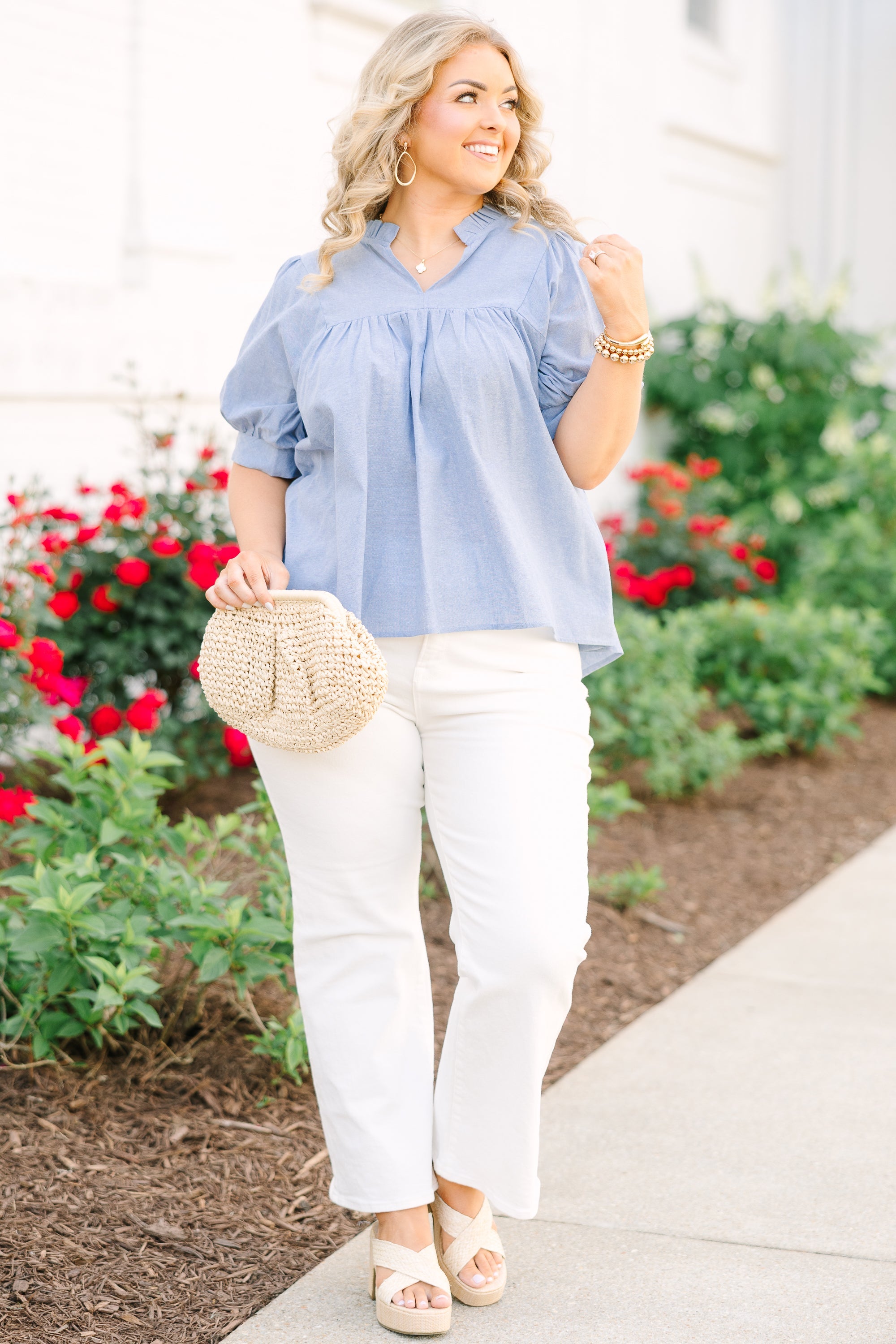 Forever Charming Top, Chambray