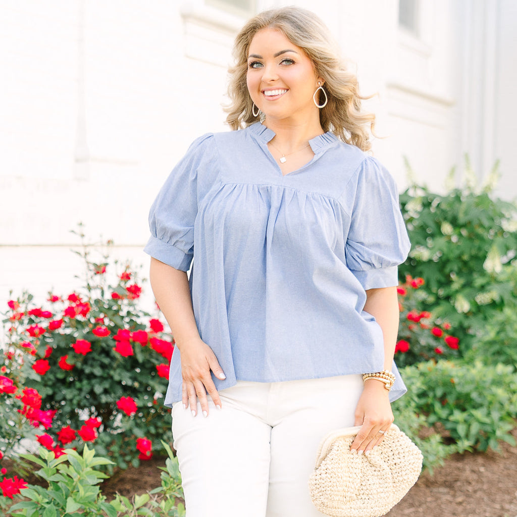 Forever Charming Top, Chambray