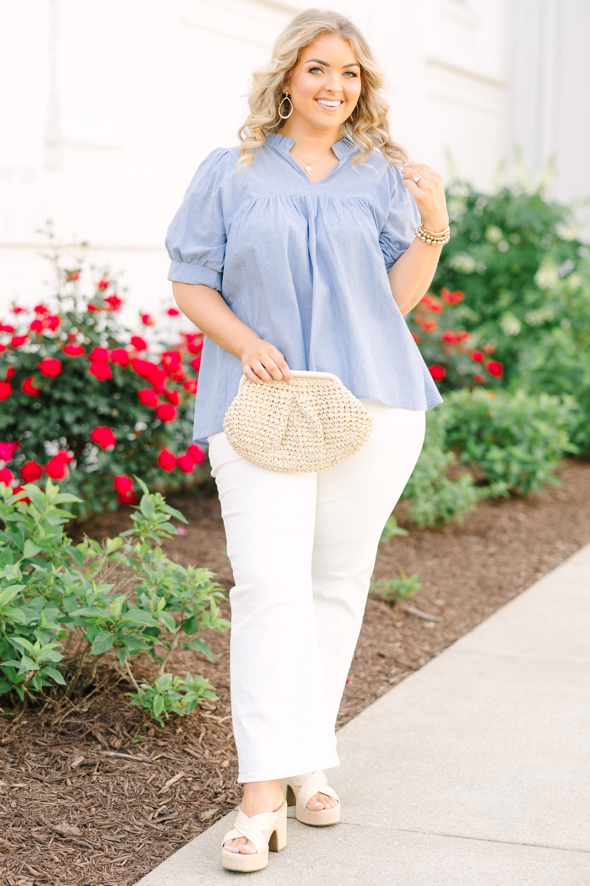 Forever Charming Top, Chambray