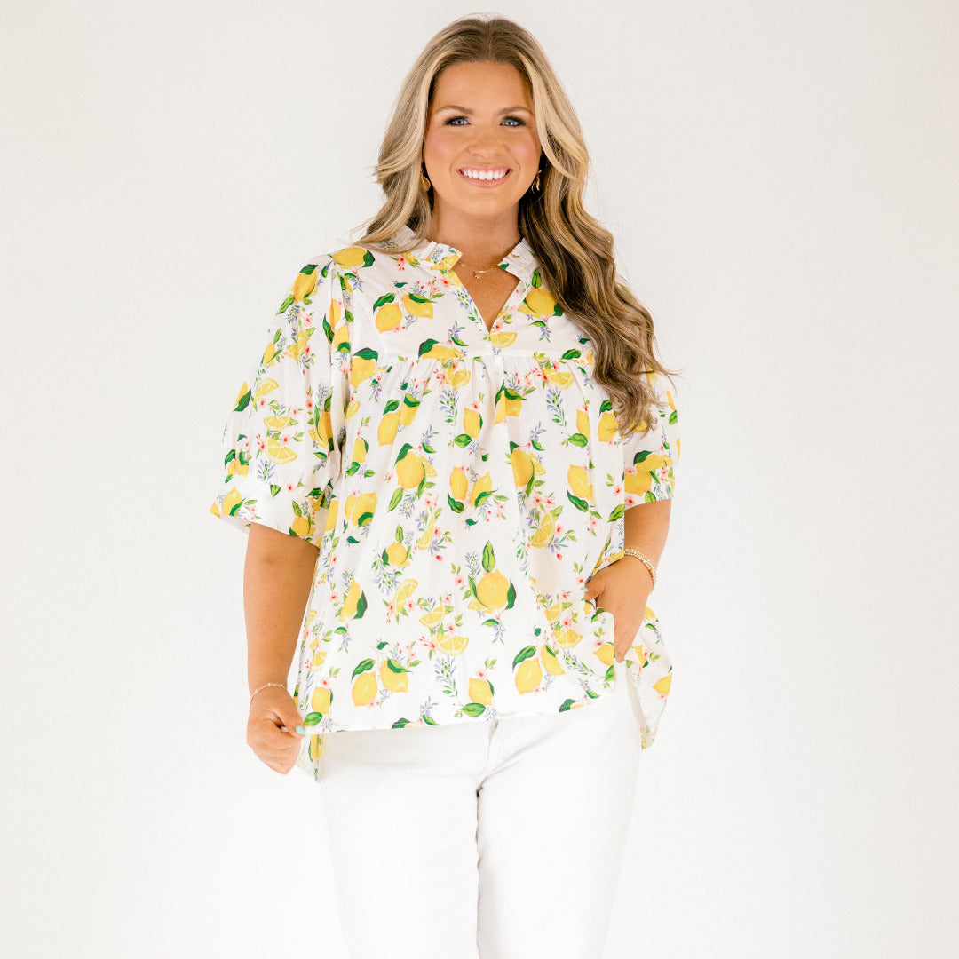 Forever Charming Top, Citrus Yellow
