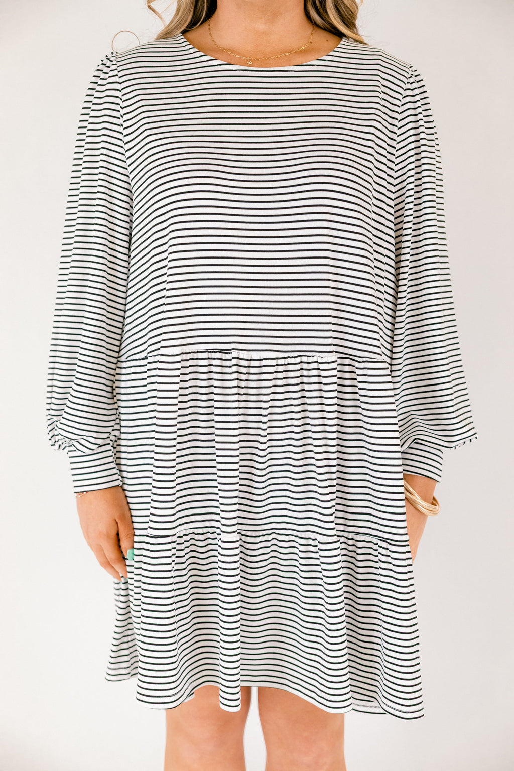 From Here On Out Dress, Cream Stripe