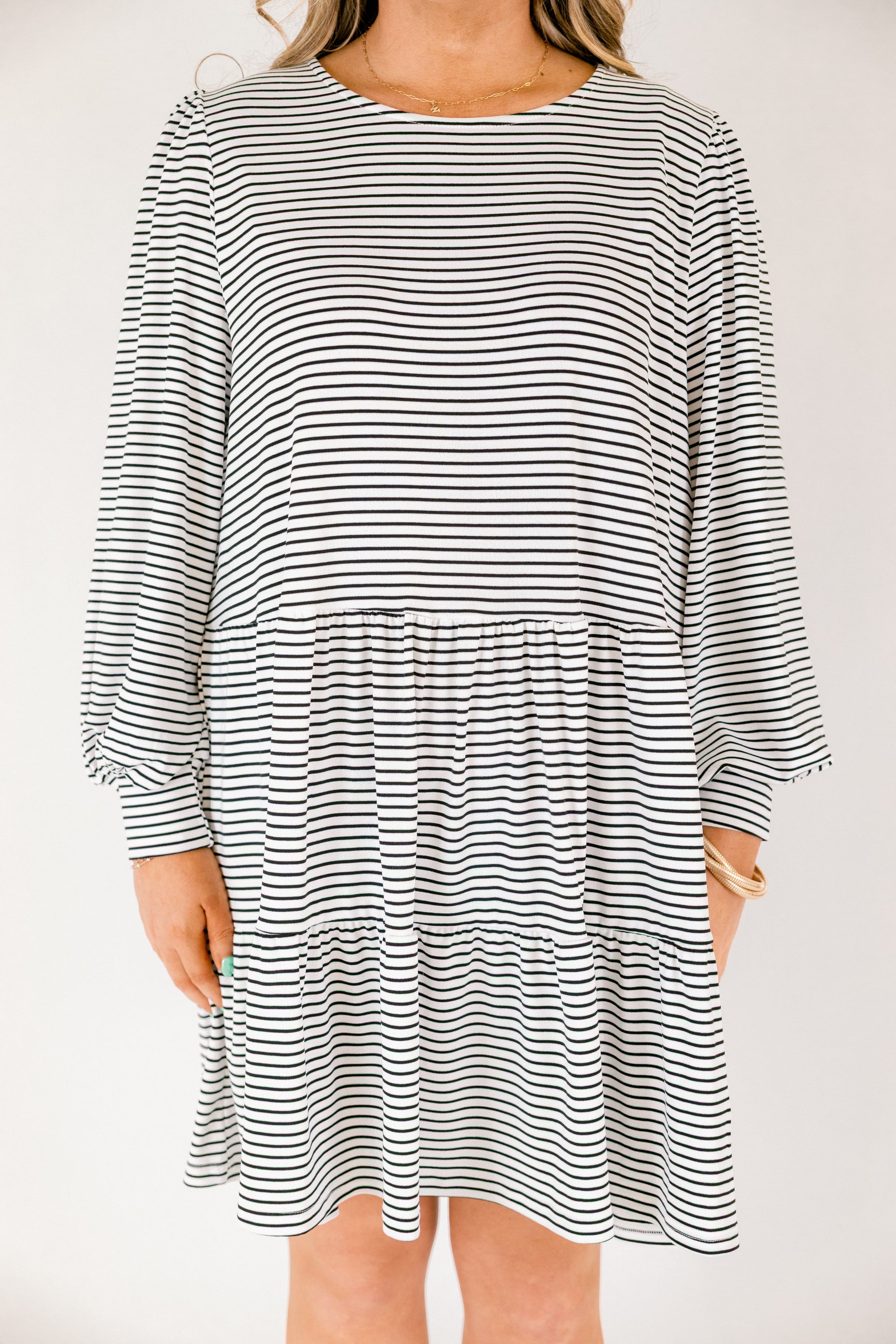 From Here On Out Dress, Cream Stripe