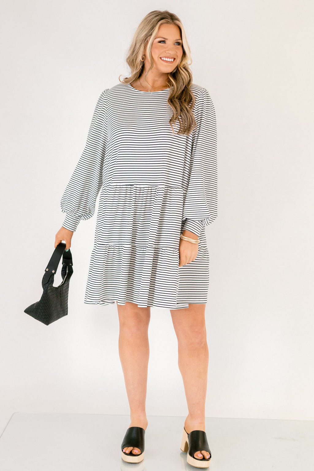 From Here On Out Dress, Cream Stripe