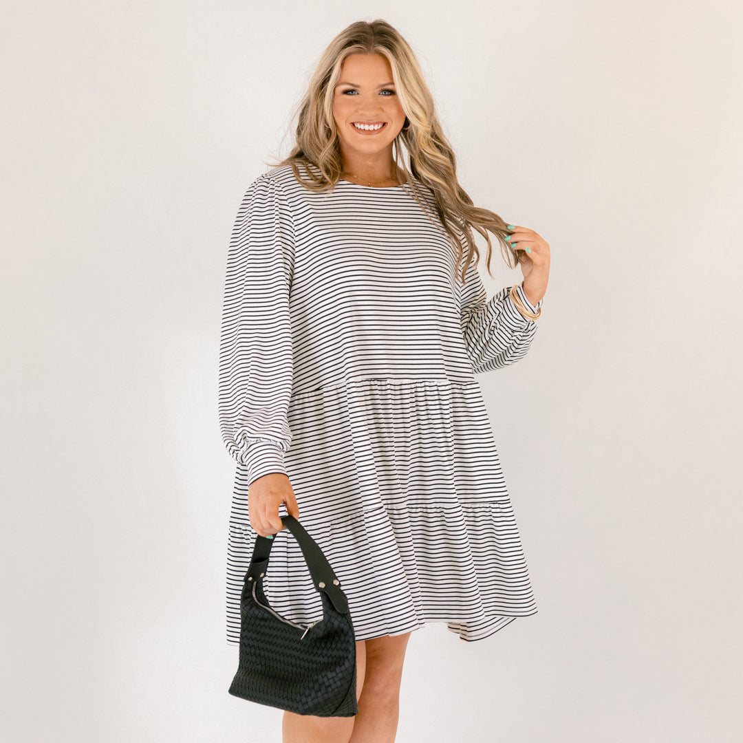 From Here On Out Dress, Cream Stripe