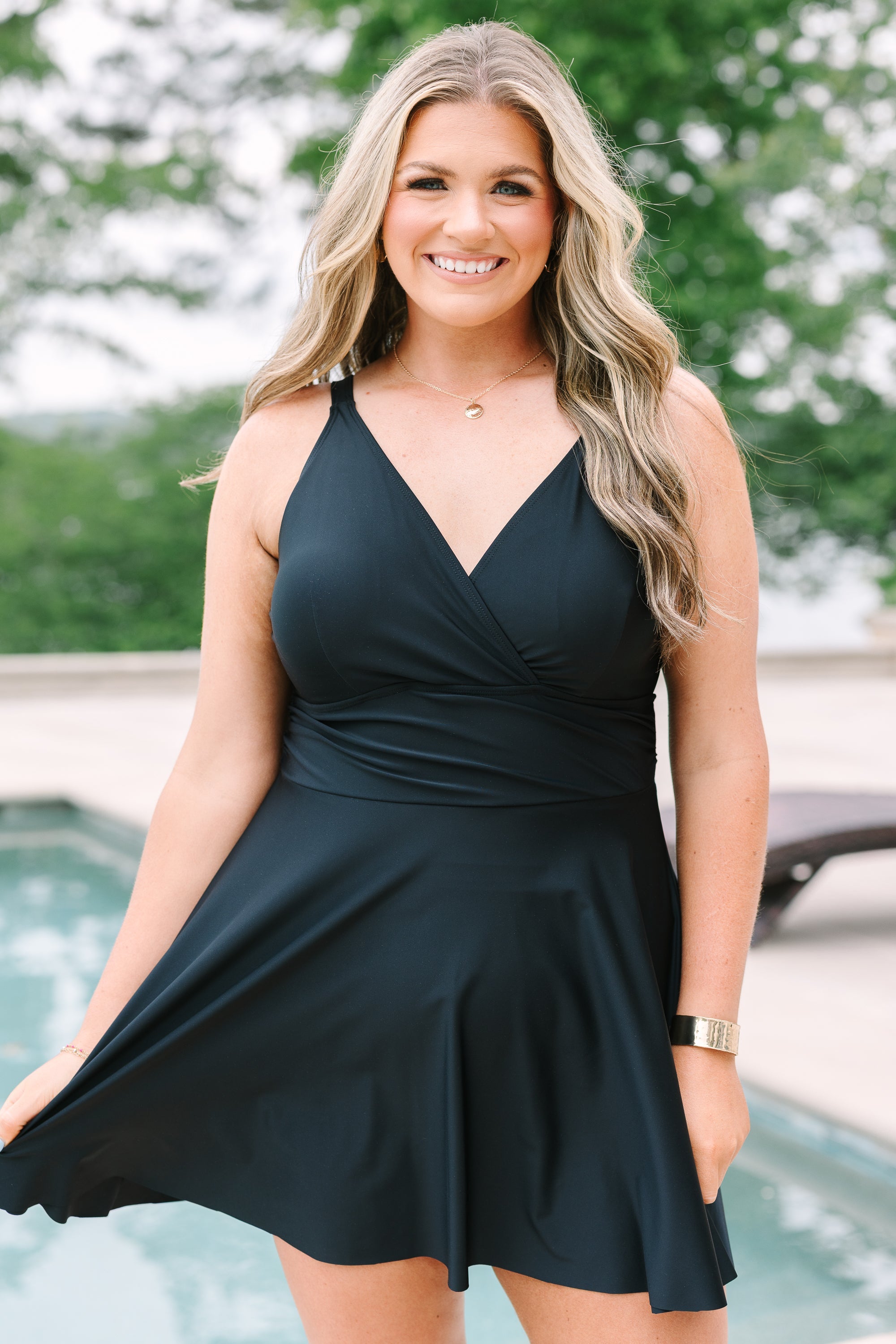 On The Sea Swim Dress, Black