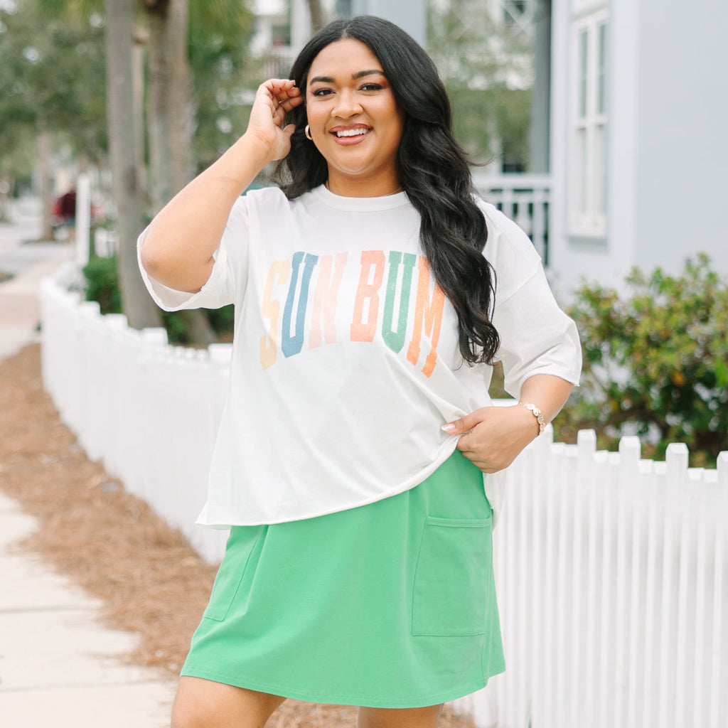 Fun In The Sun Vintage Wash Tee, White