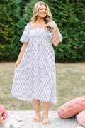 Garden Afternoon Dress, Cream Lilac