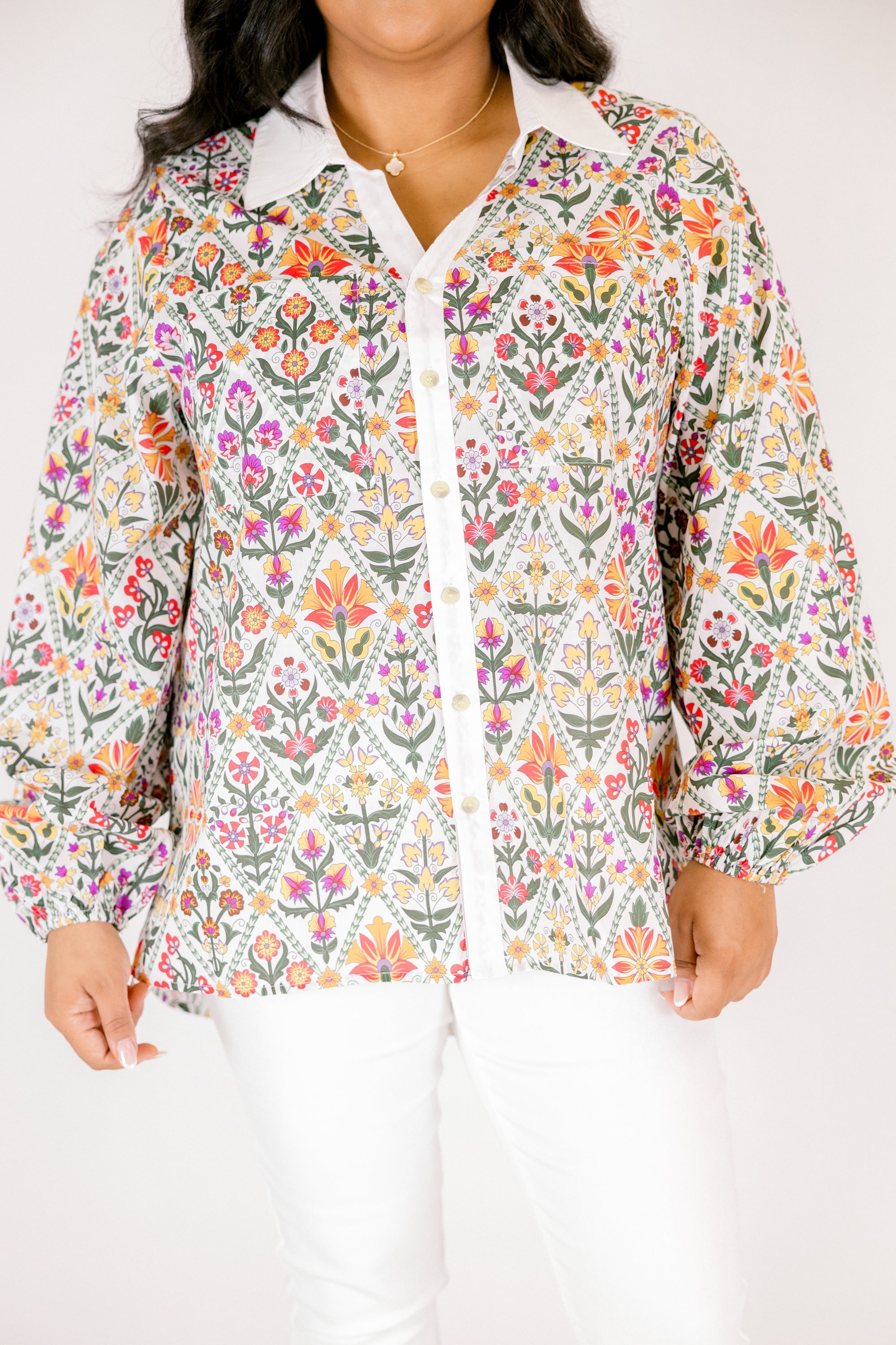 Garden Time Top, Cream