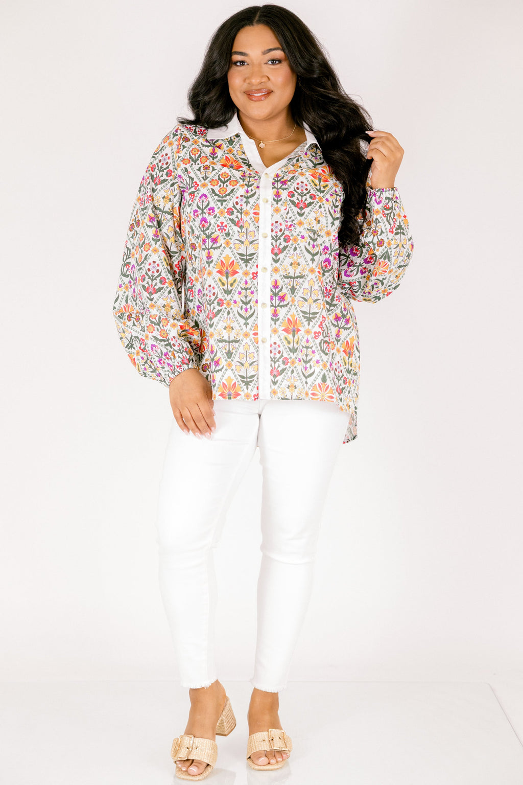 Garden Time Top, Cream