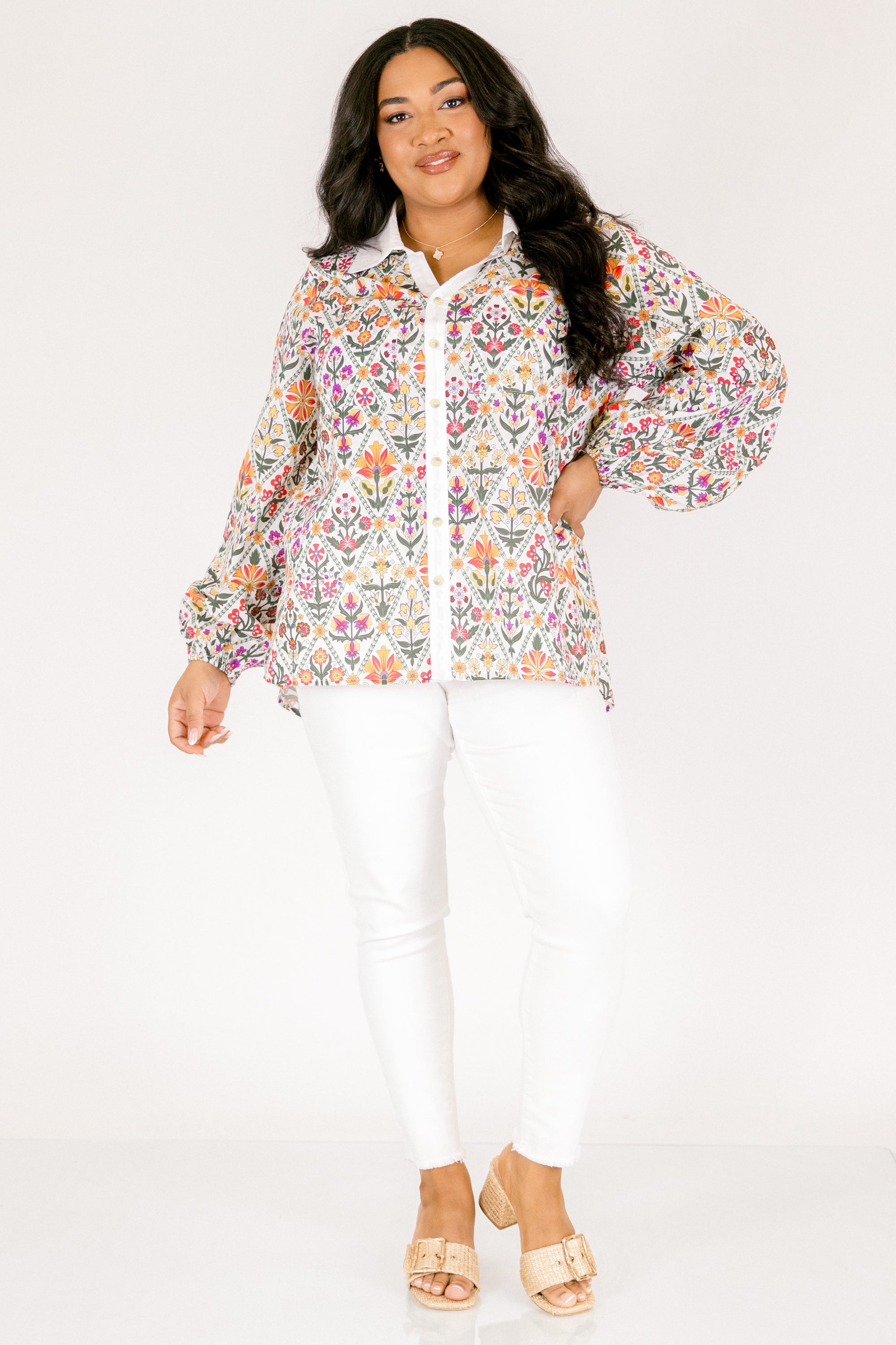 Garden Time Top, Cream