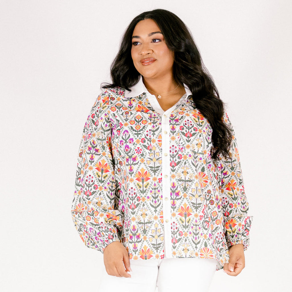 Garden Time Top, Cream