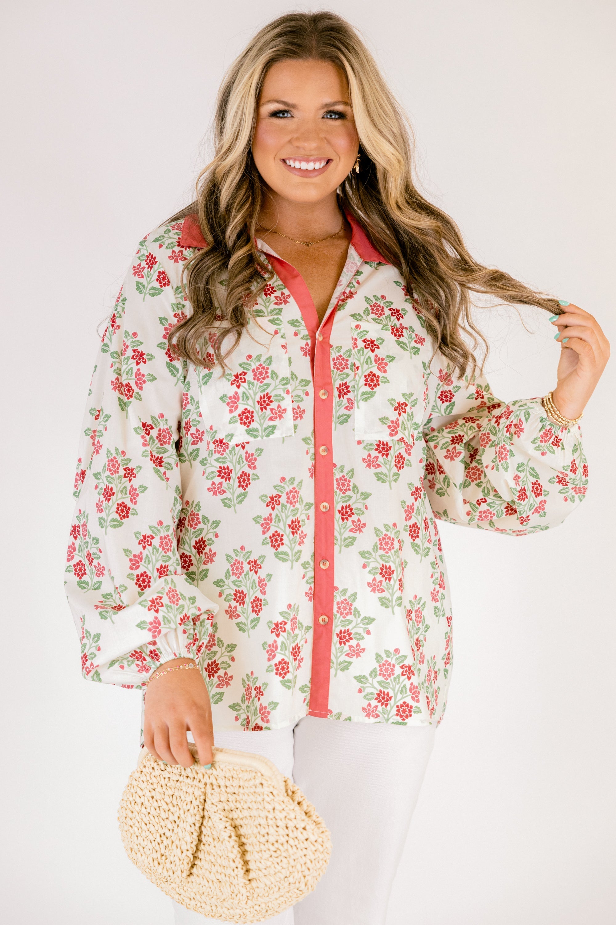 Garden Time Top, Pink Floral