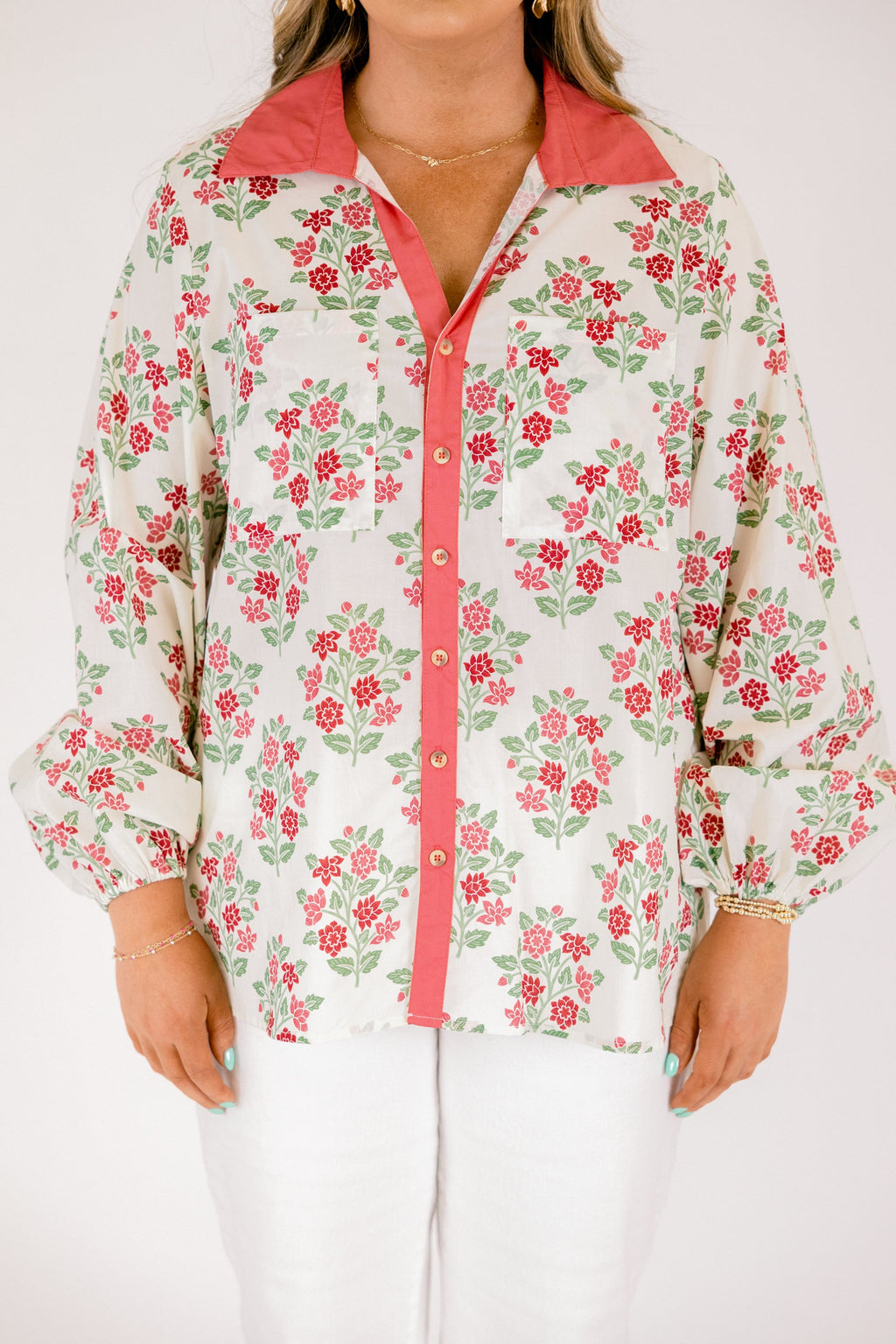 Garden Time Top, Pink Floral