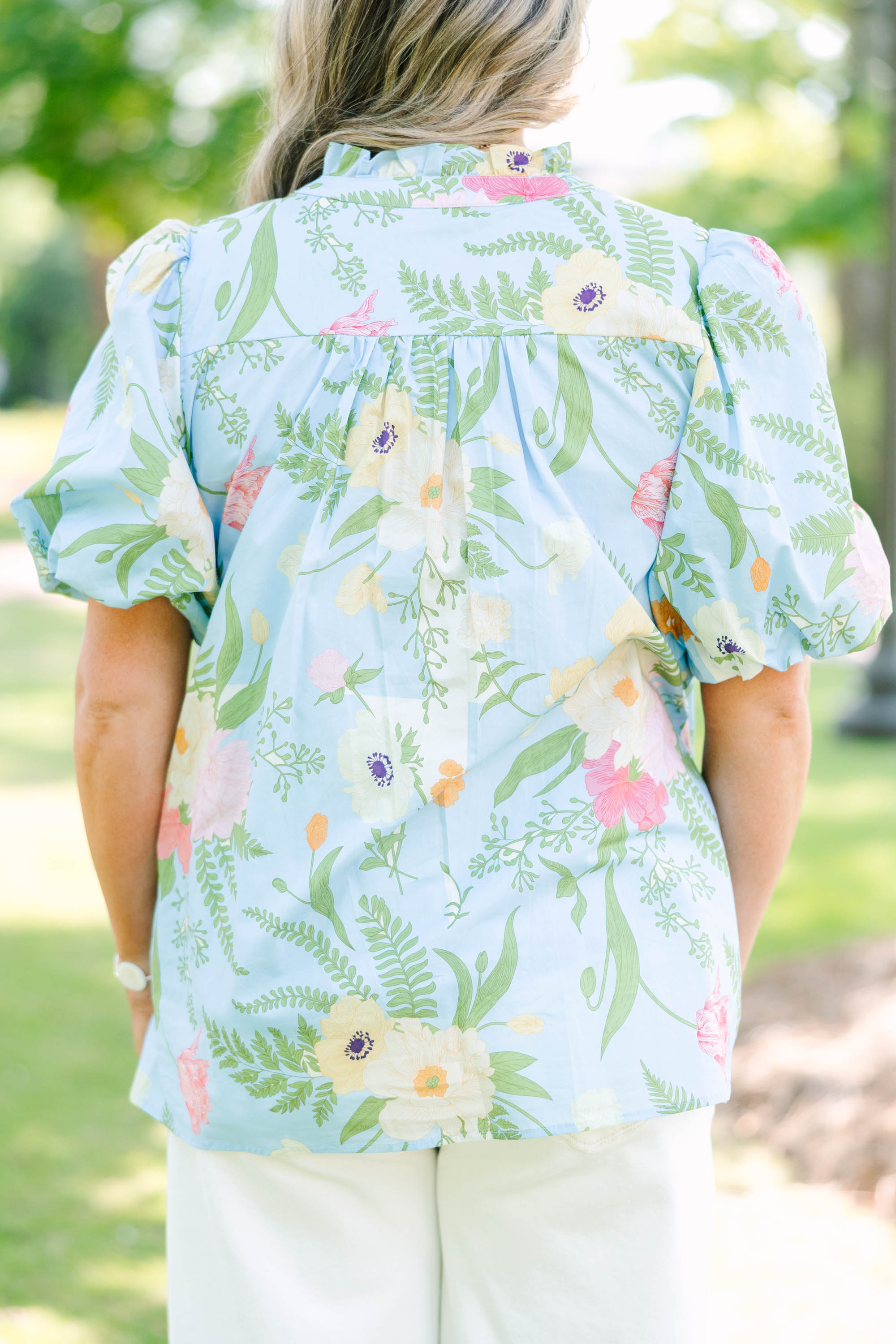 Give Grace Top, Light Blue