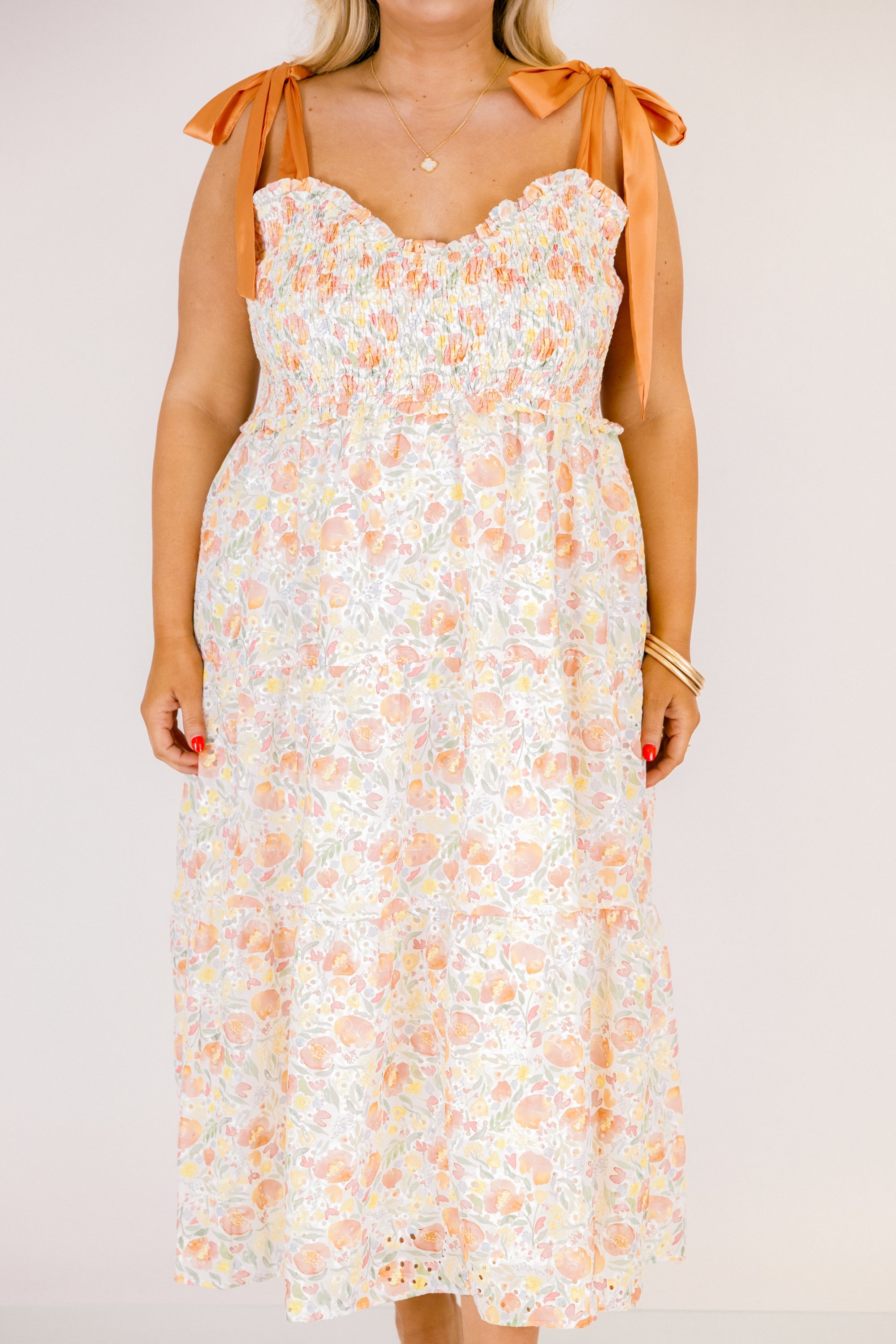 Glowing Rays Dress, Creamsicle