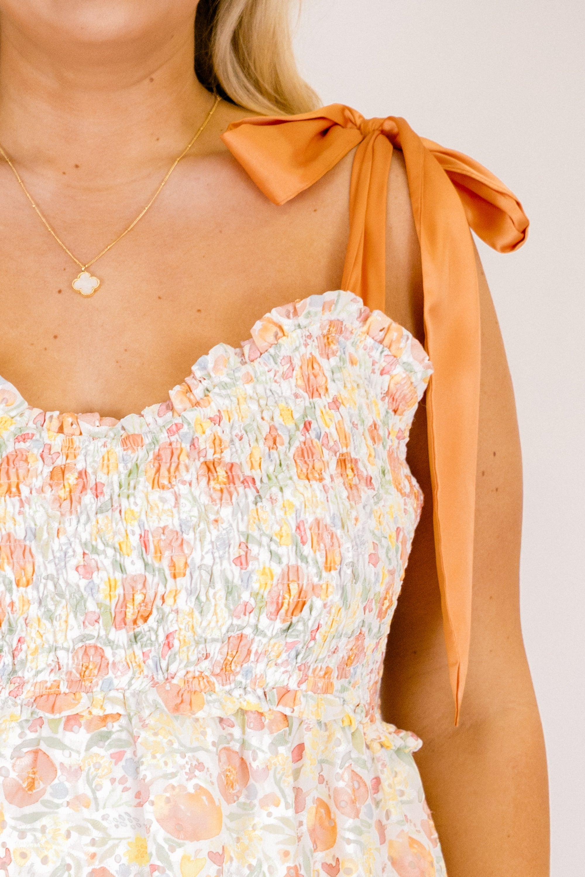 Glowing Rays Dress, Creamsicle