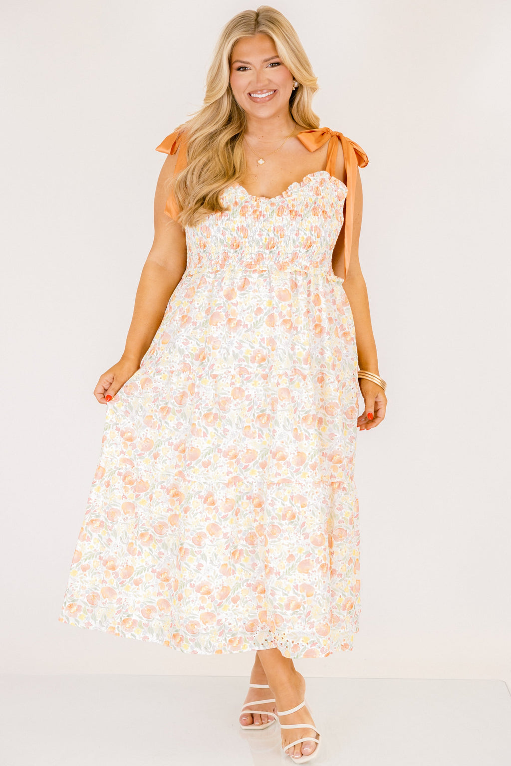 Glowing Rays Dress, Creamsicle