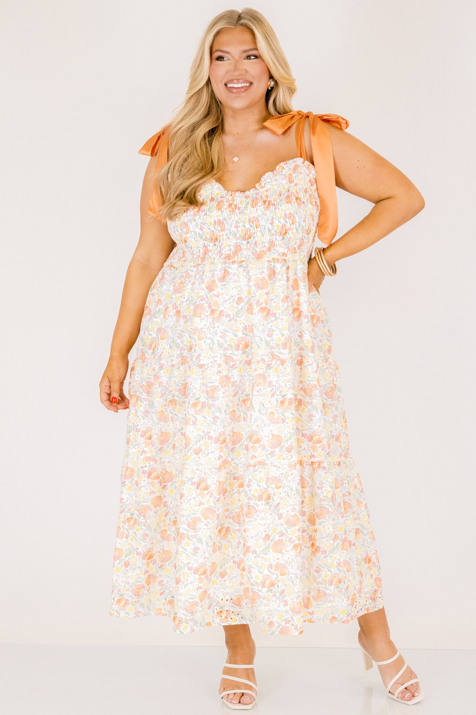 Glowing Rays Dress, Creamsicle