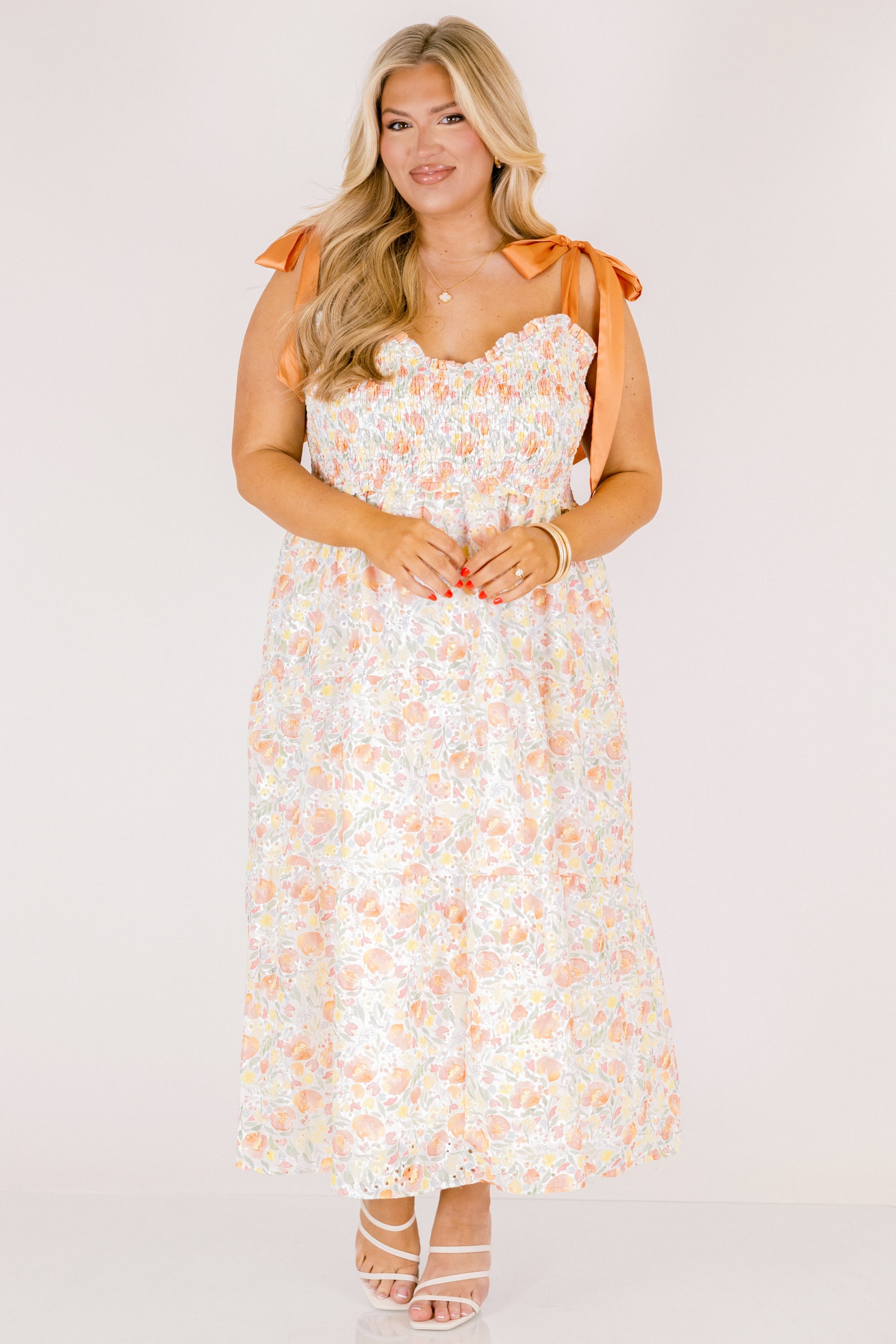 Glowing Rays Dress, Creamsicle