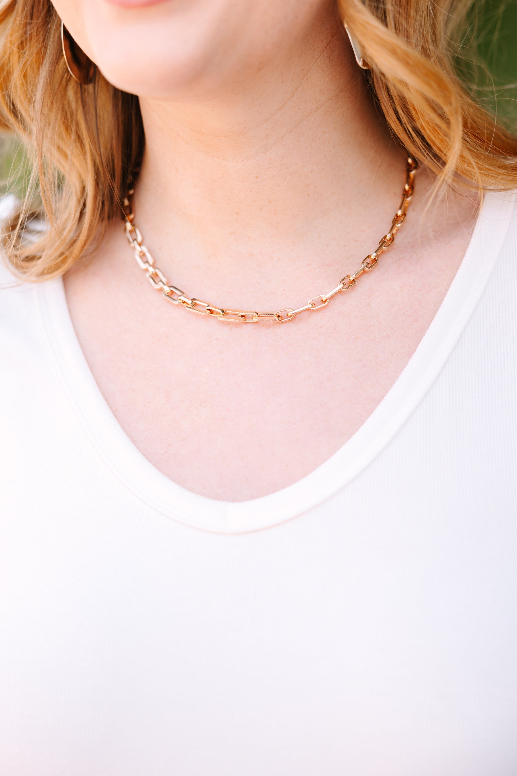 Golden Days Link Necklace, Gold