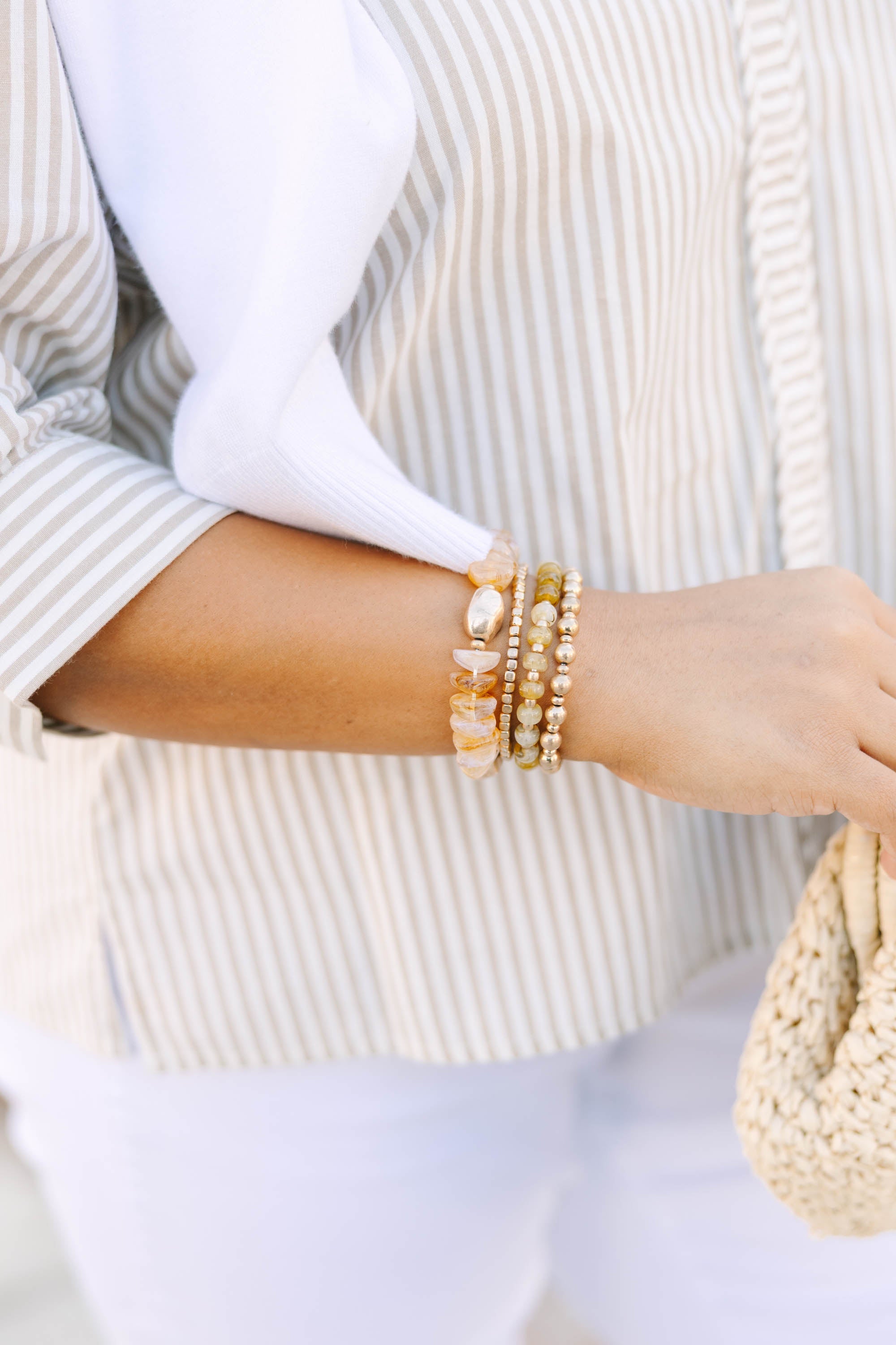 Golden Glow Bracelet Stack, Gold