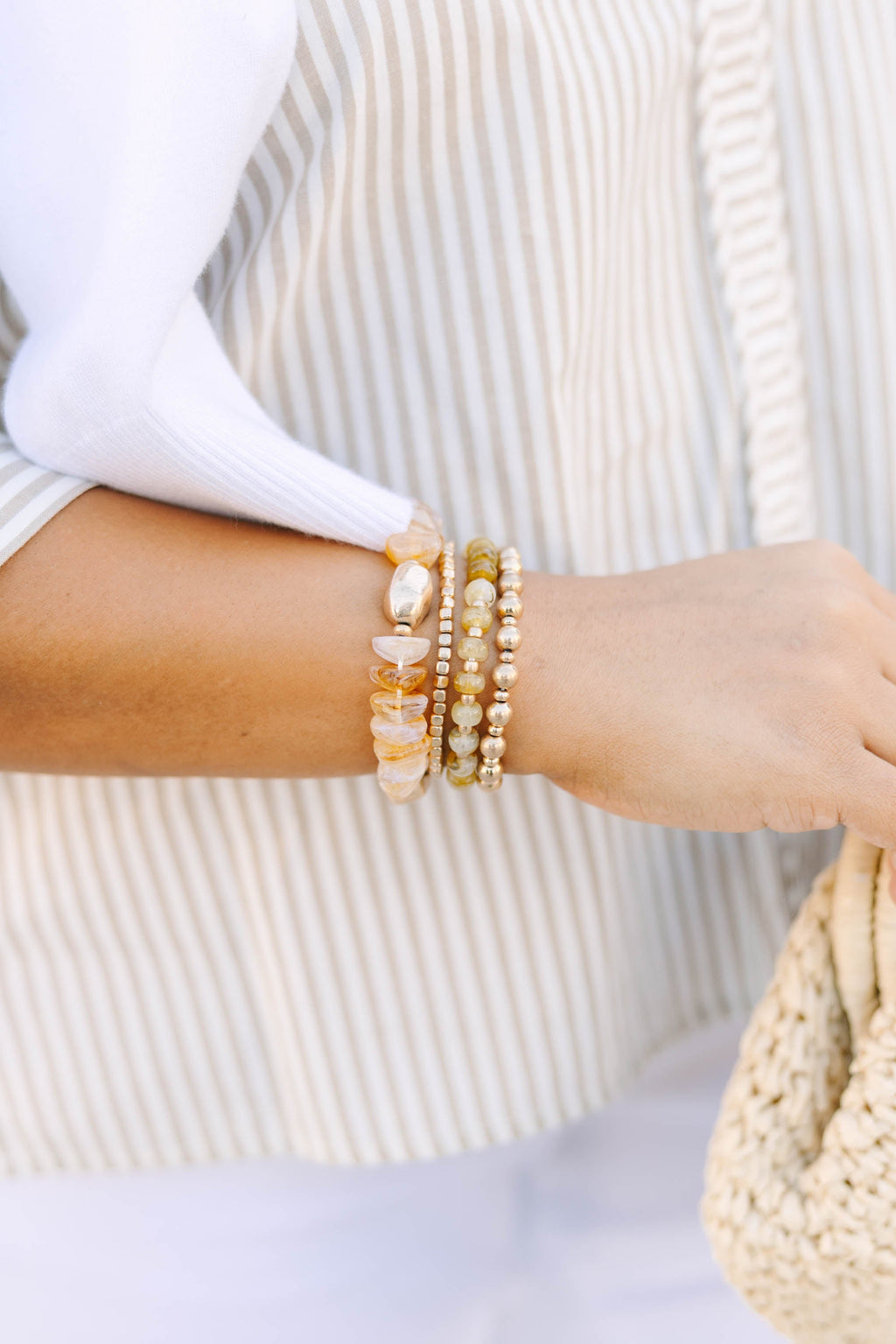 Golden Glow Bracelet Stack, Gold
