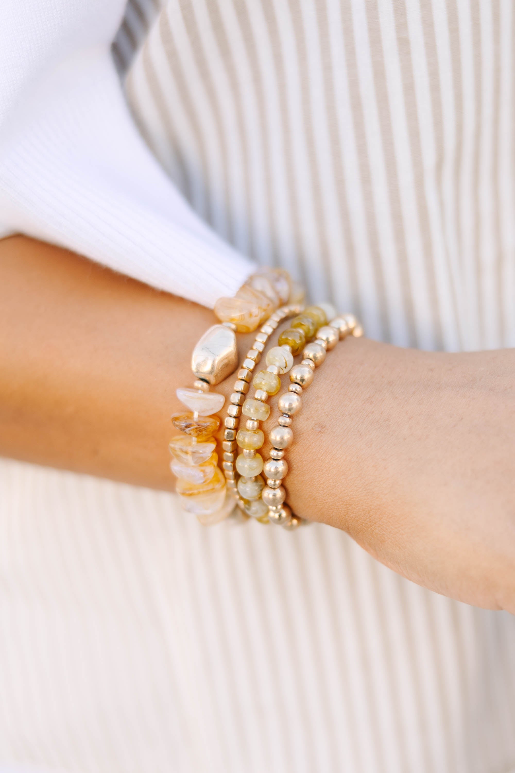 Golden Glow Bracelet Stack, Gold