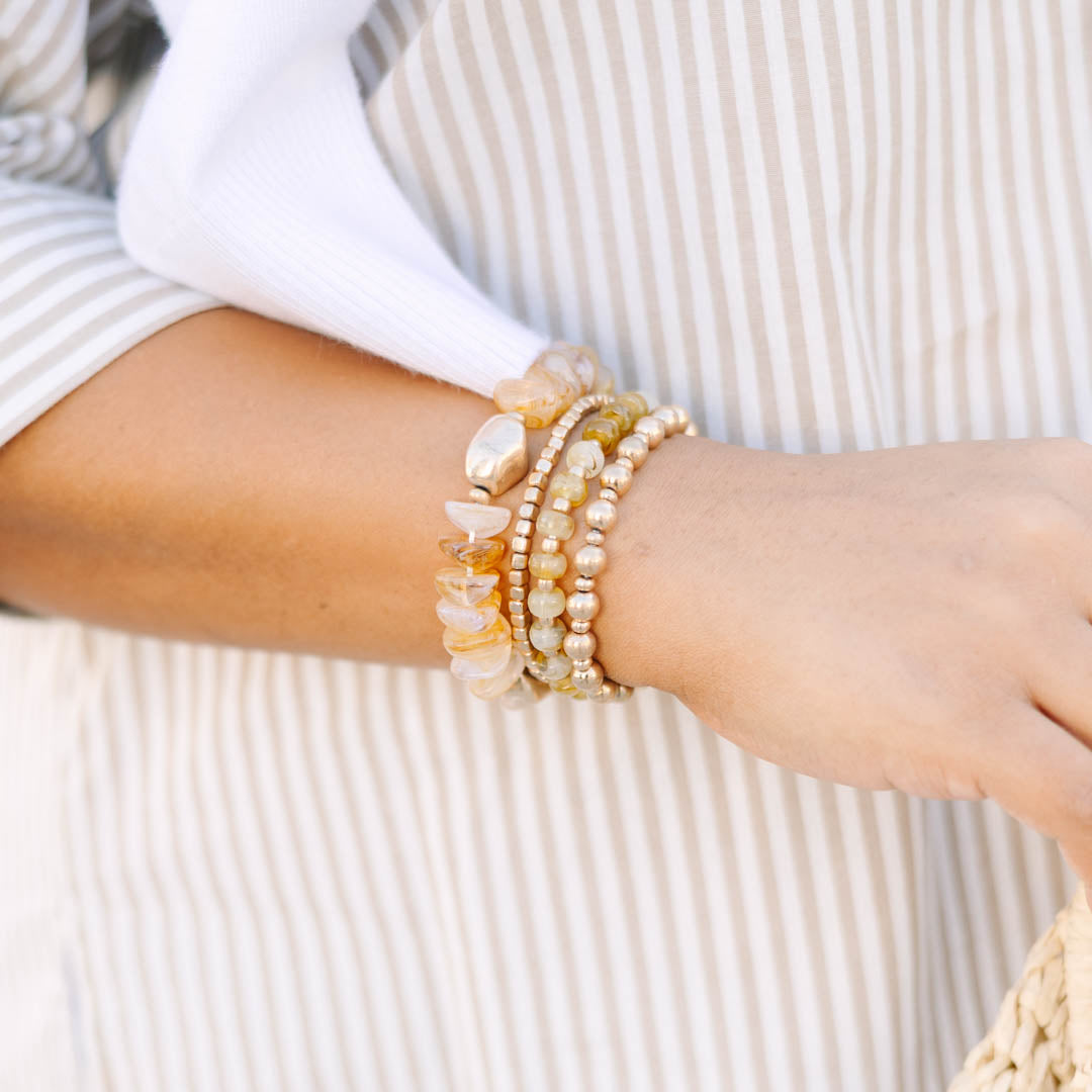 Golden Glow Bracelet Stack, Gold